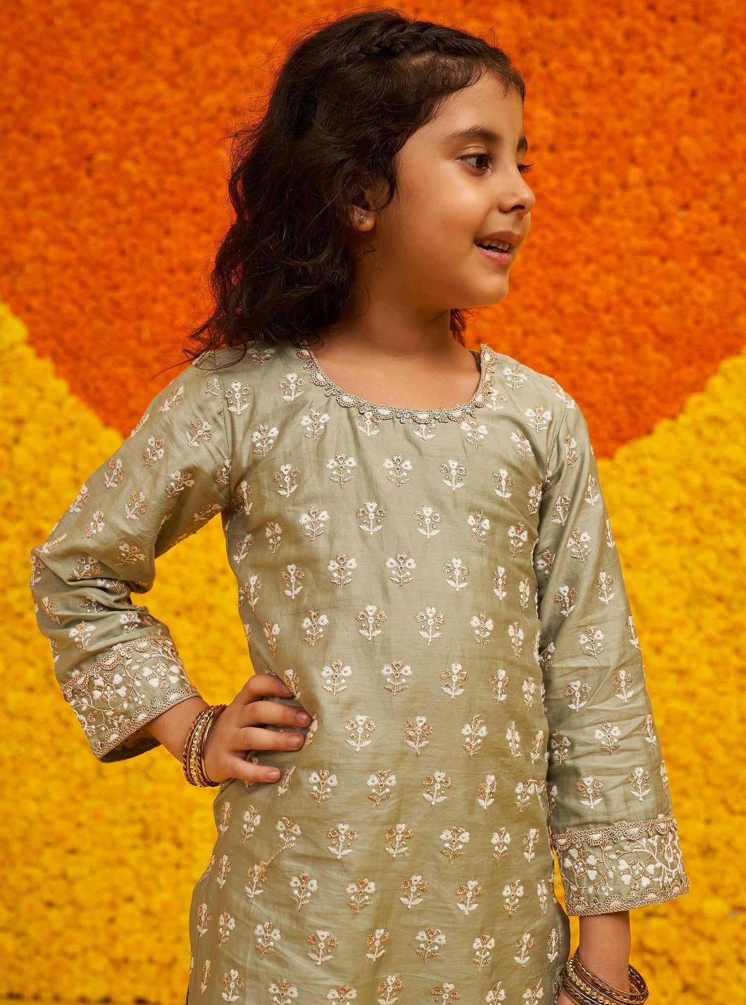 Mulmul Organza Pink Fiona Kurta