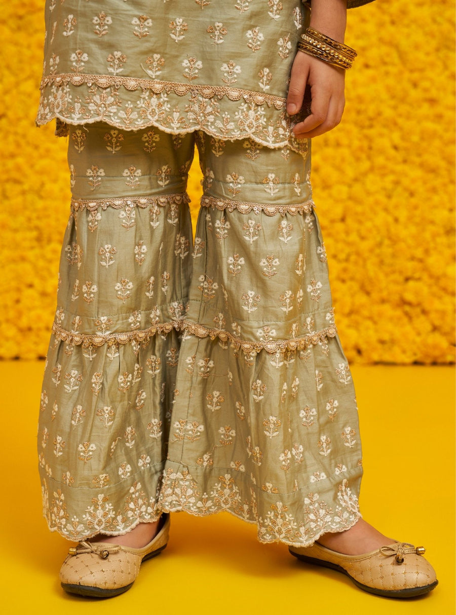 Mulmul Organza Juniper Grey Pant main image 1