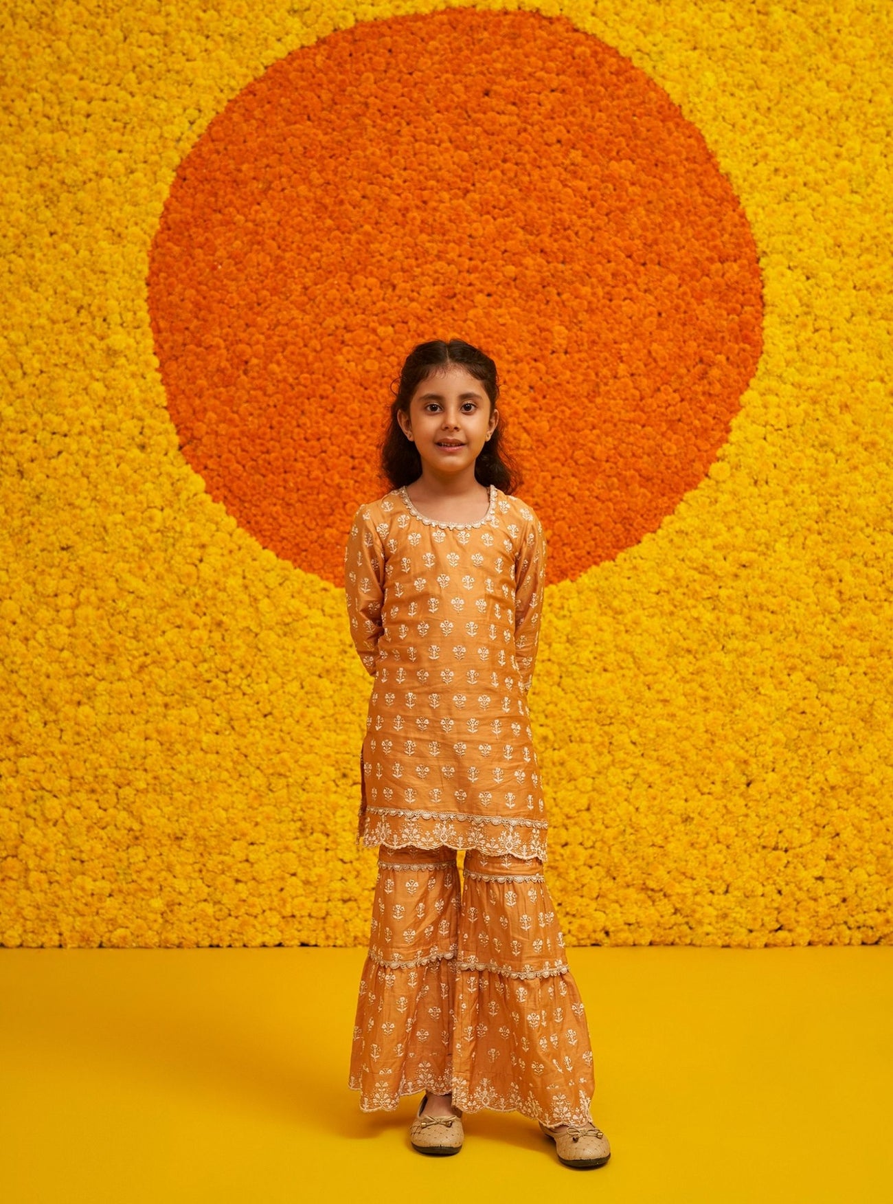 Mulmul Pima Nimisa Orange Kurta main image 1