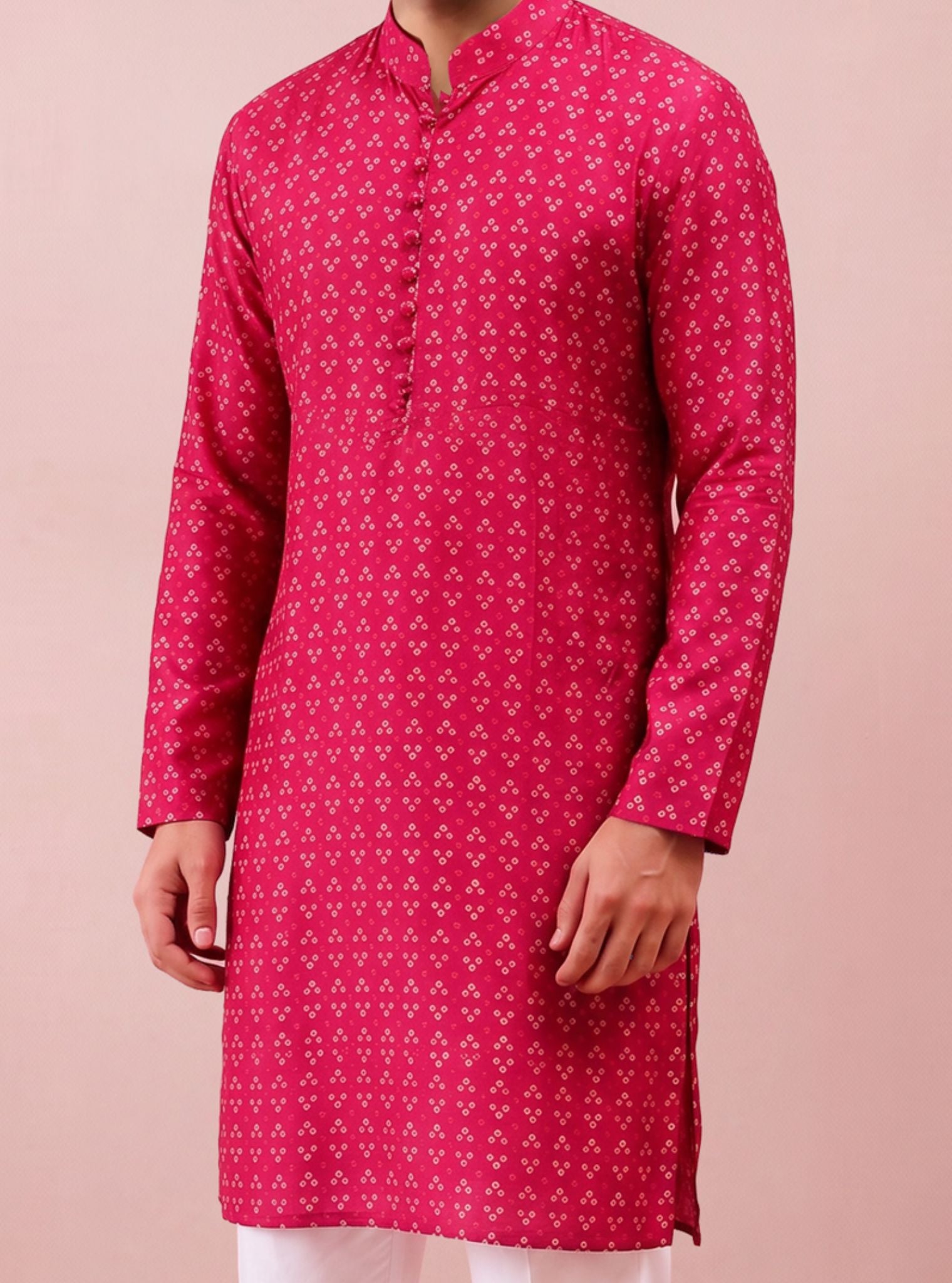 Neer Lawn Printed Fuchsia Mens Kurta Set