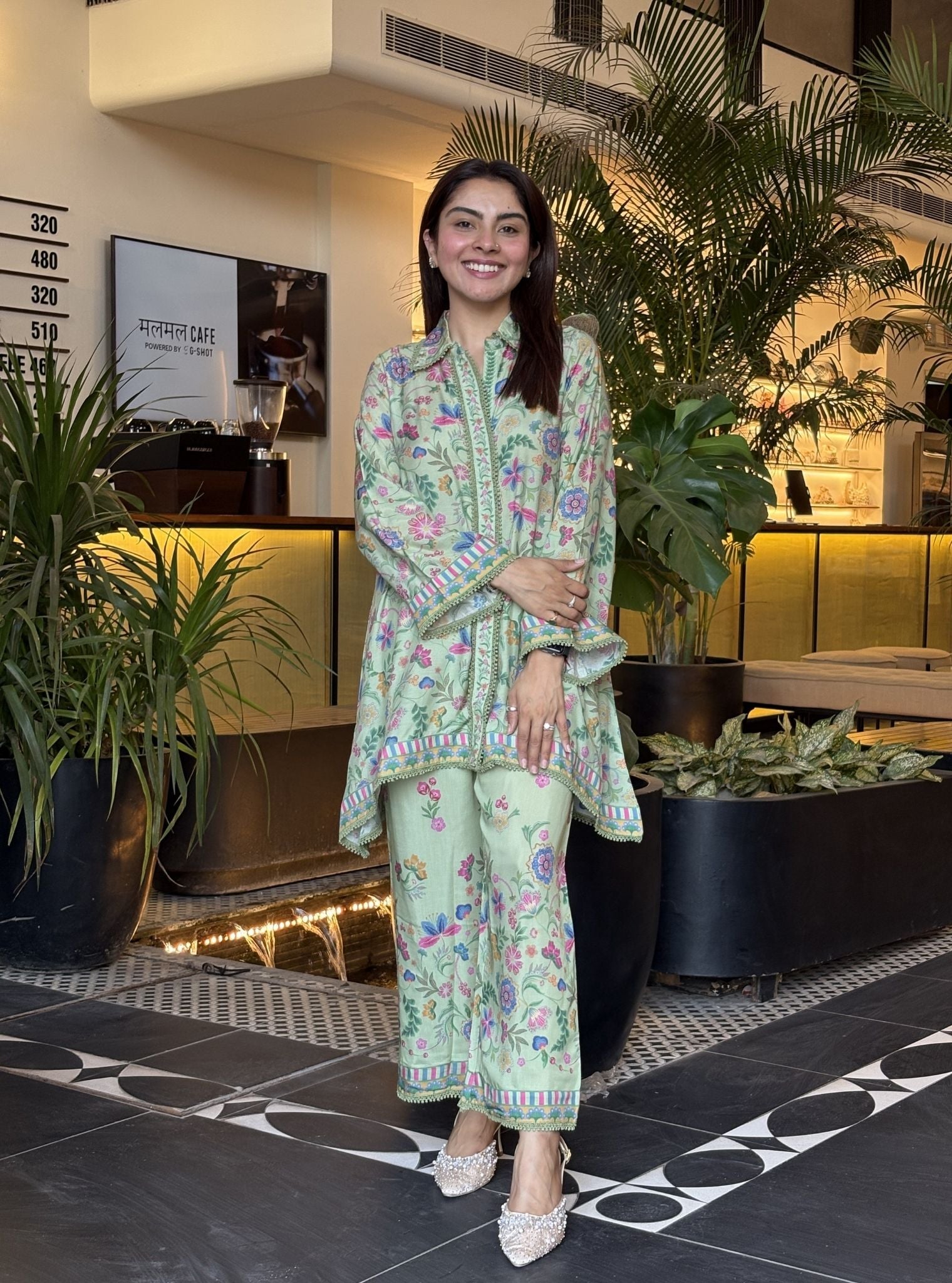 Chunari Lawn Printed Green Shirt Set