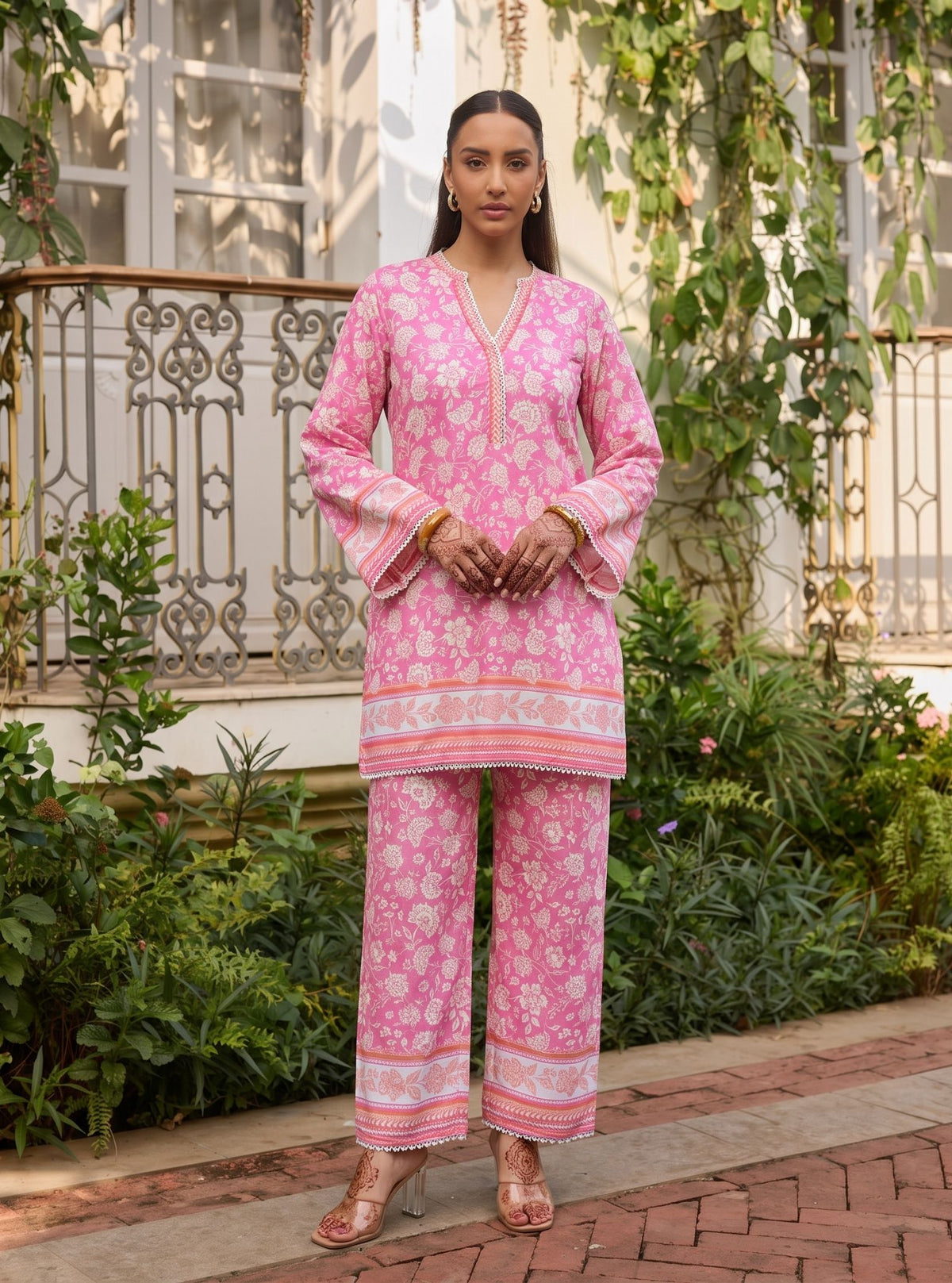 Feya Lawn Printed Pink Co-ord Set
