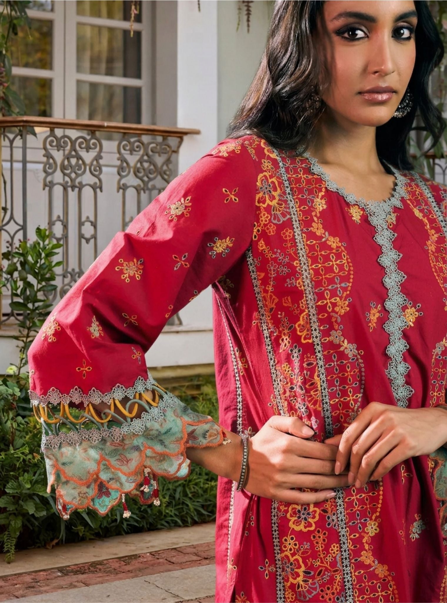 Risa Supima Cotton Red Kurta Set