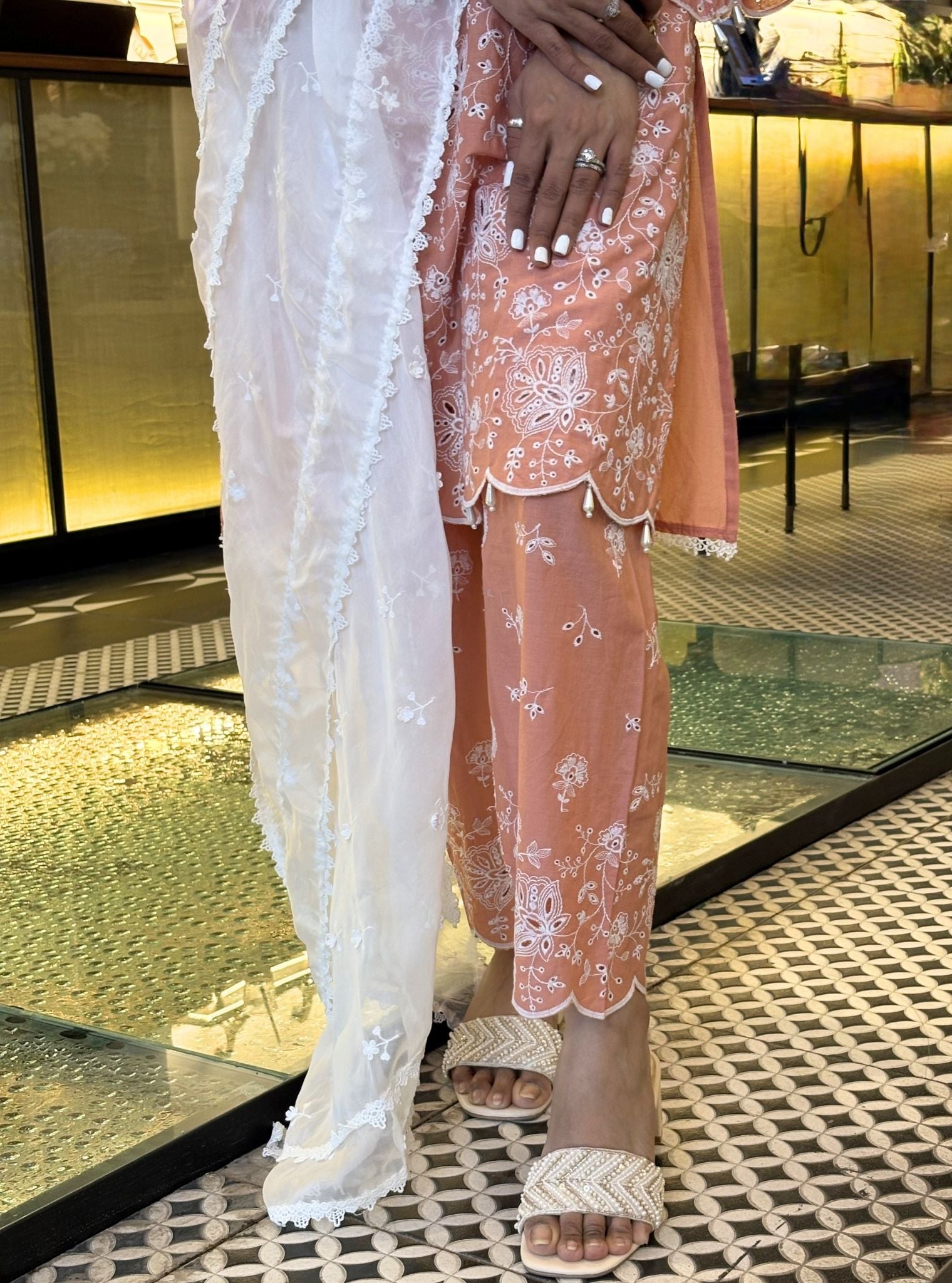 Norwich Supima Cotton Peach Kurta Set