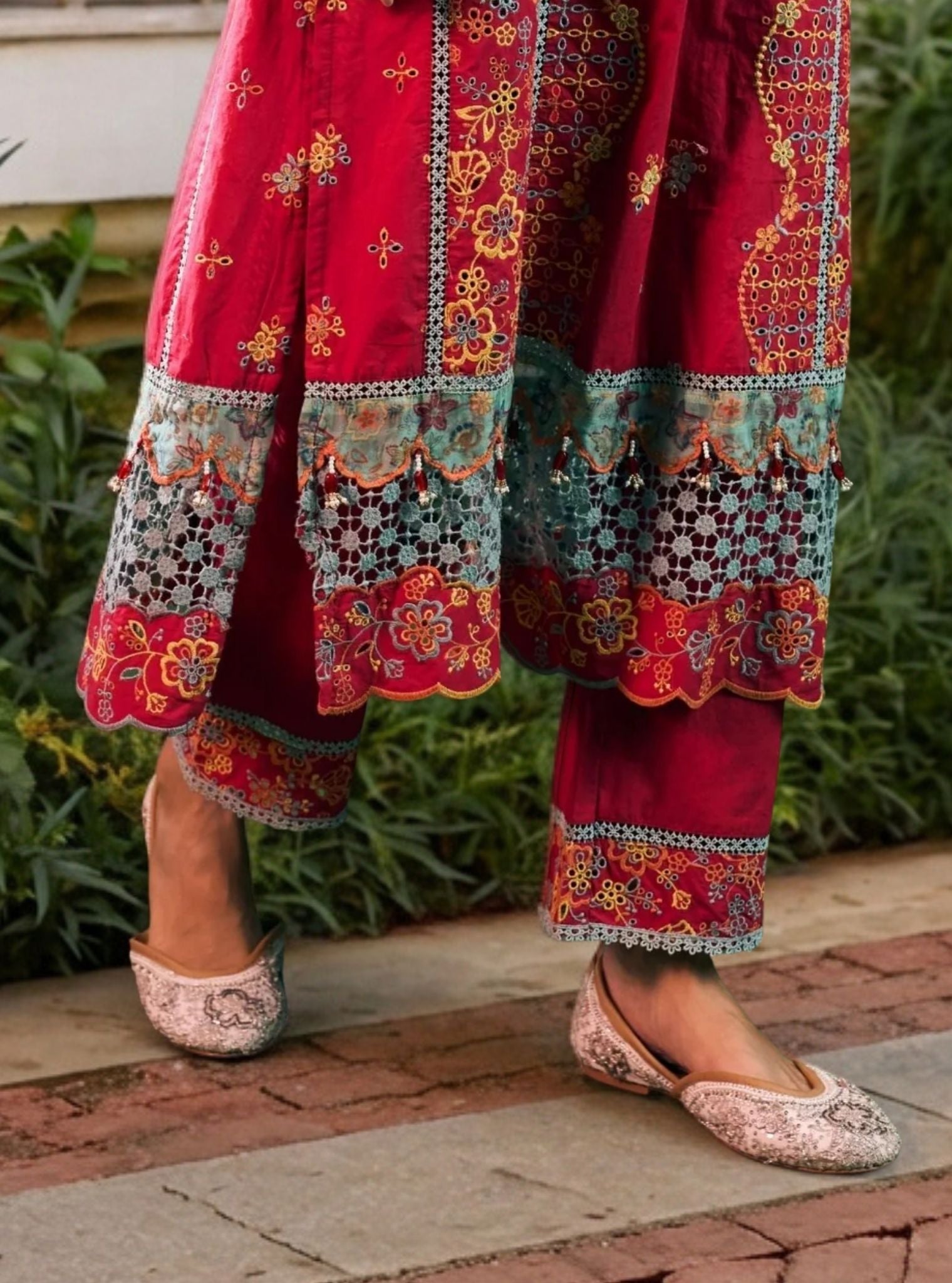 Risa Supima Cotton Red Kurta Set