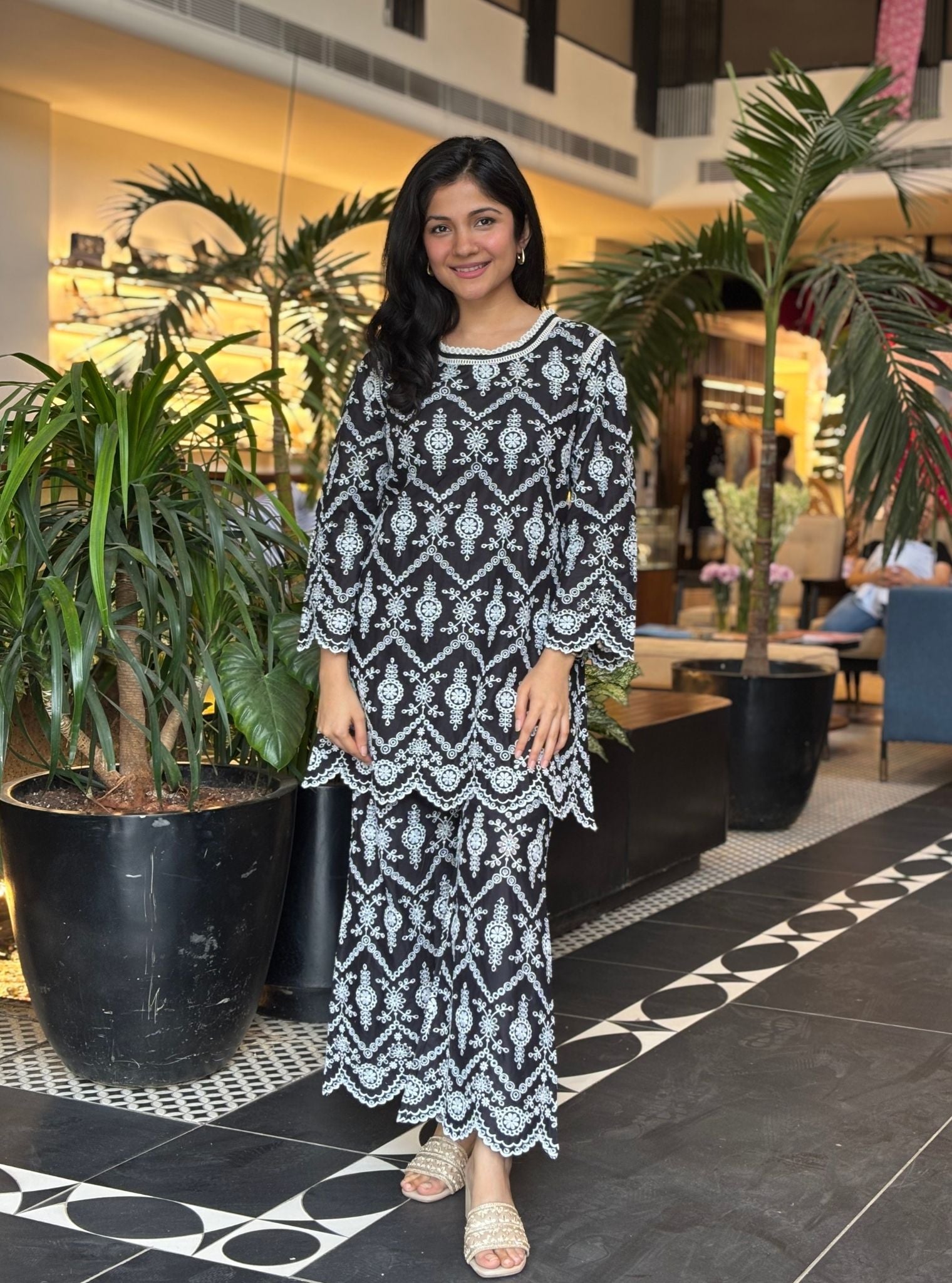Evelyn Cotton Black Co-ord Set