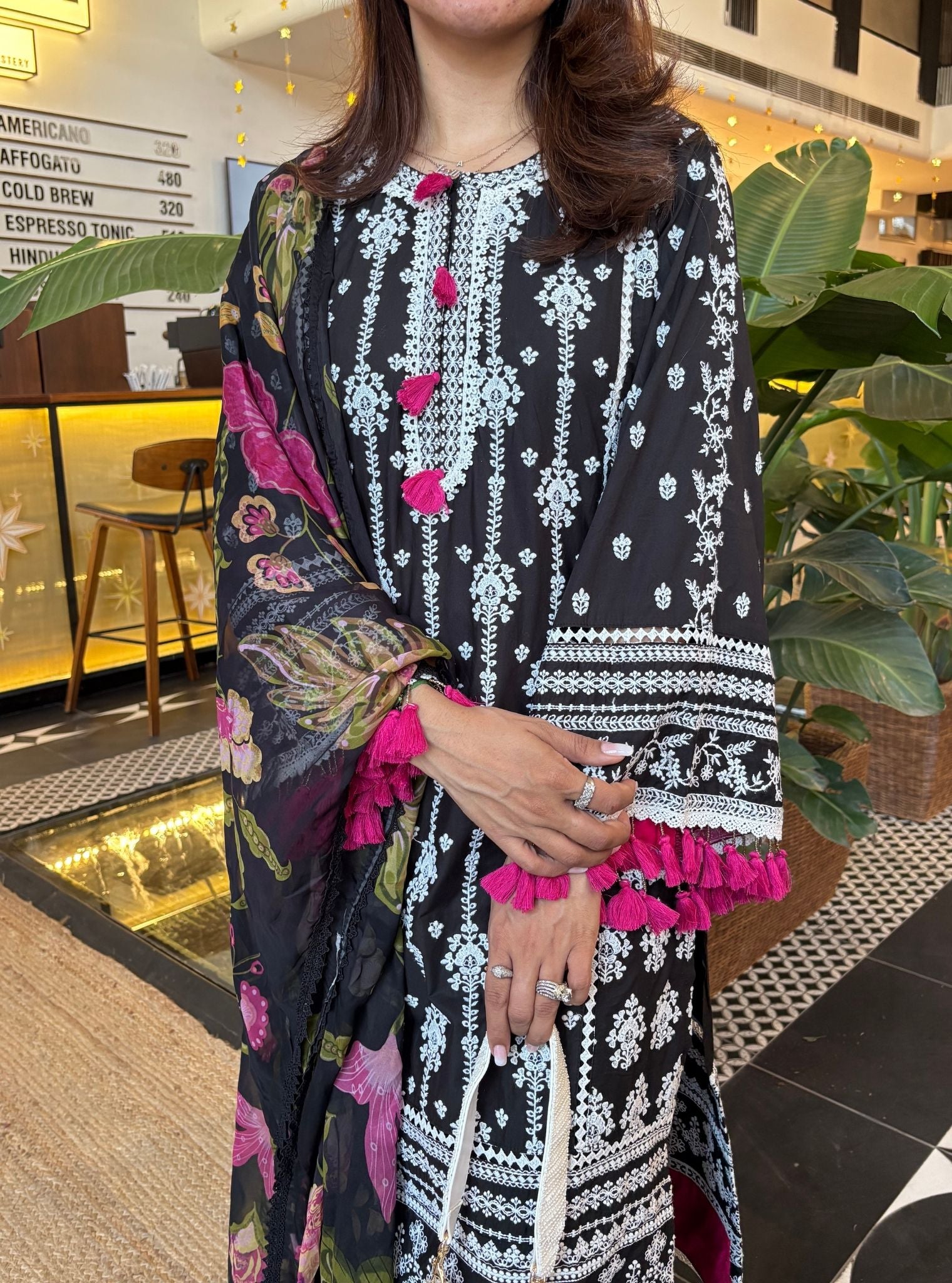 Lomeya Supima Cotton Black Kurta Set