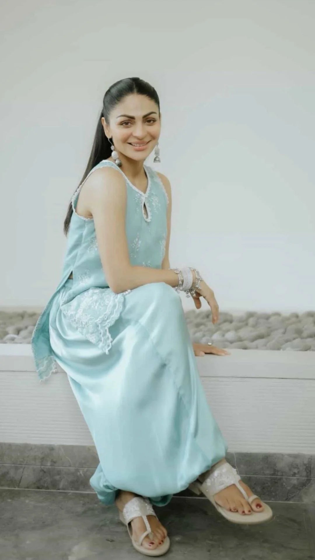 Nino Organza Sky Blue Kurta Set