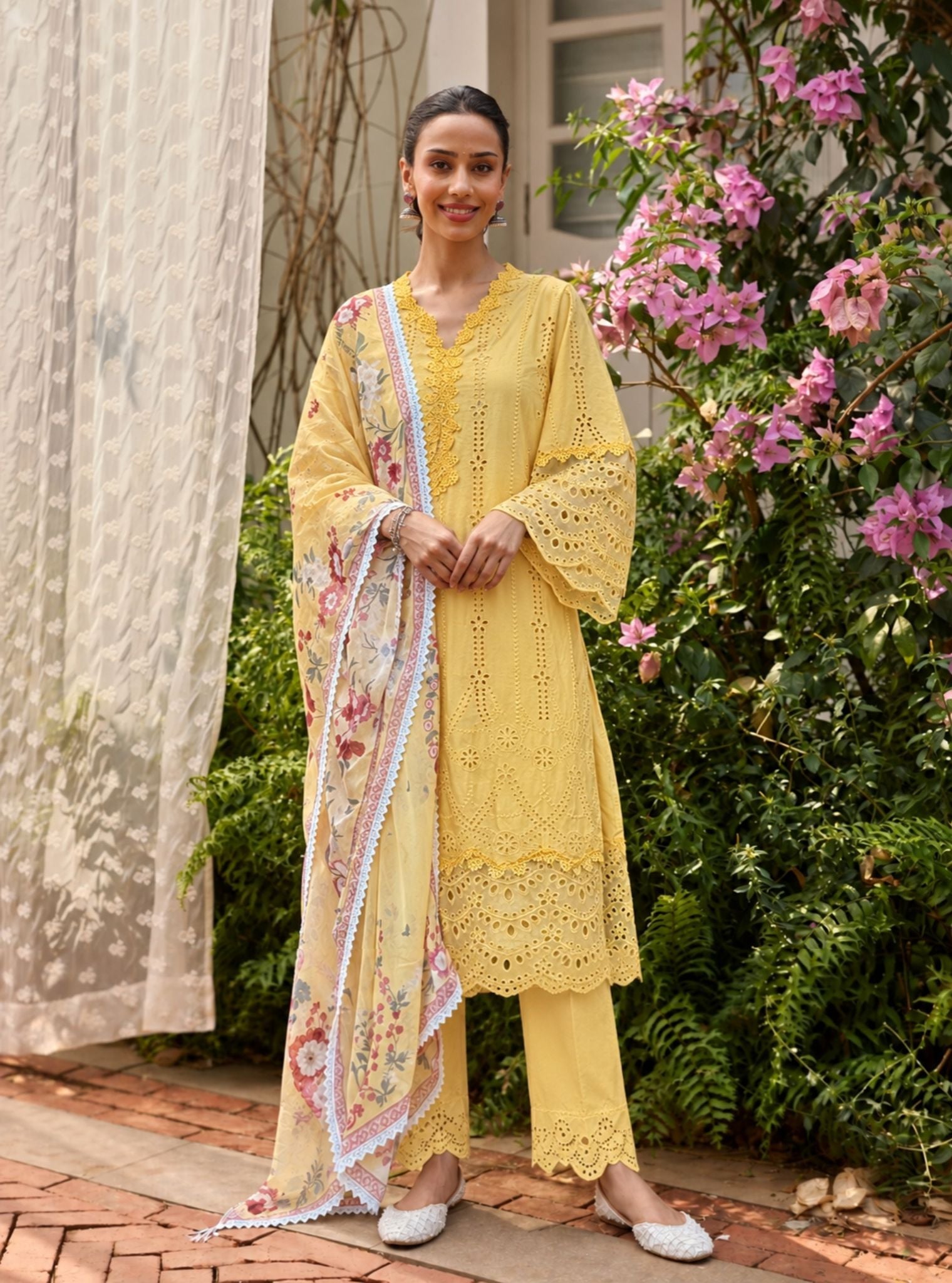 Vachi Supima Cotton Yellow Kurta Set