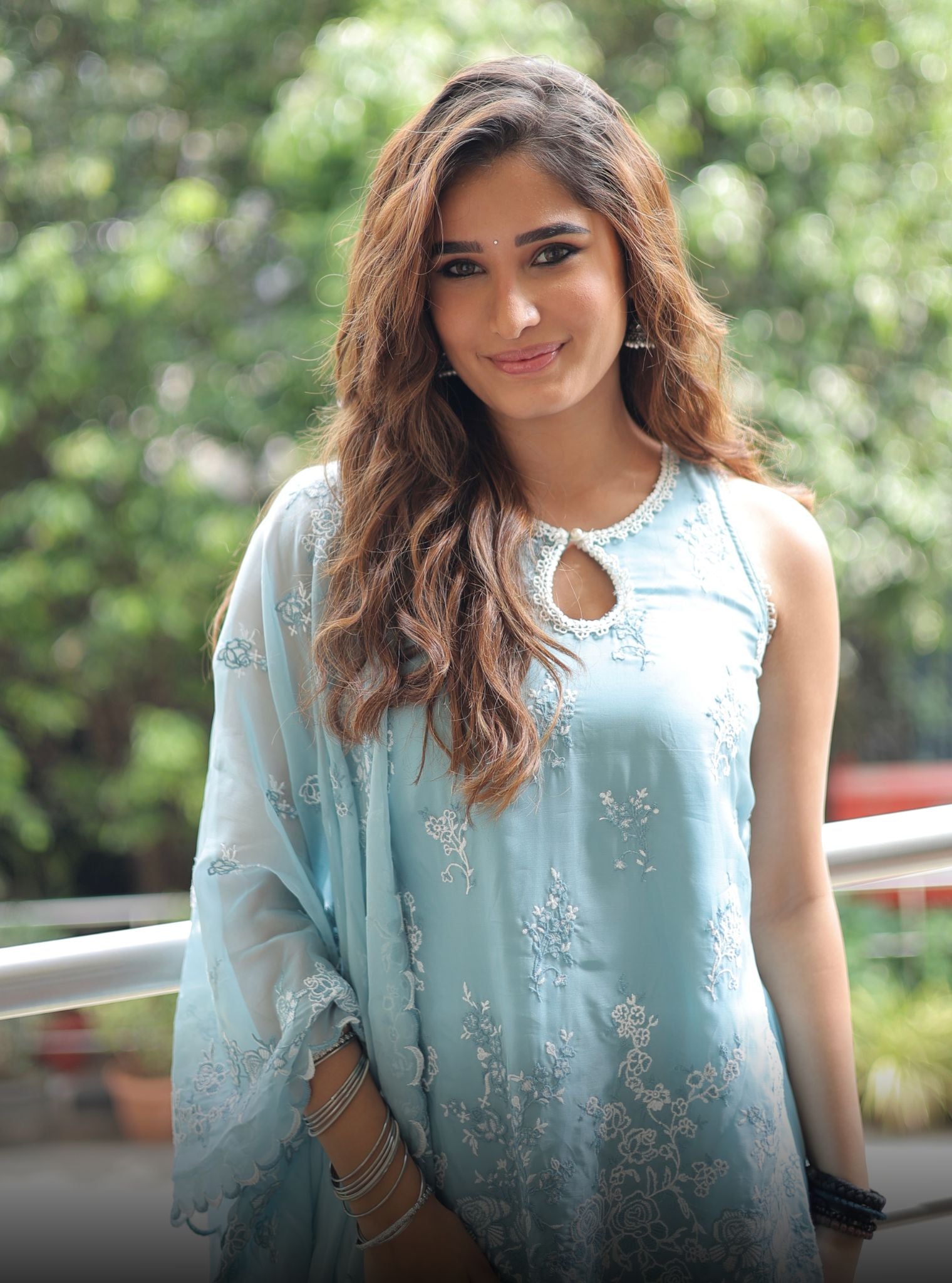 Nino Organza Sky Blue Kurta Set