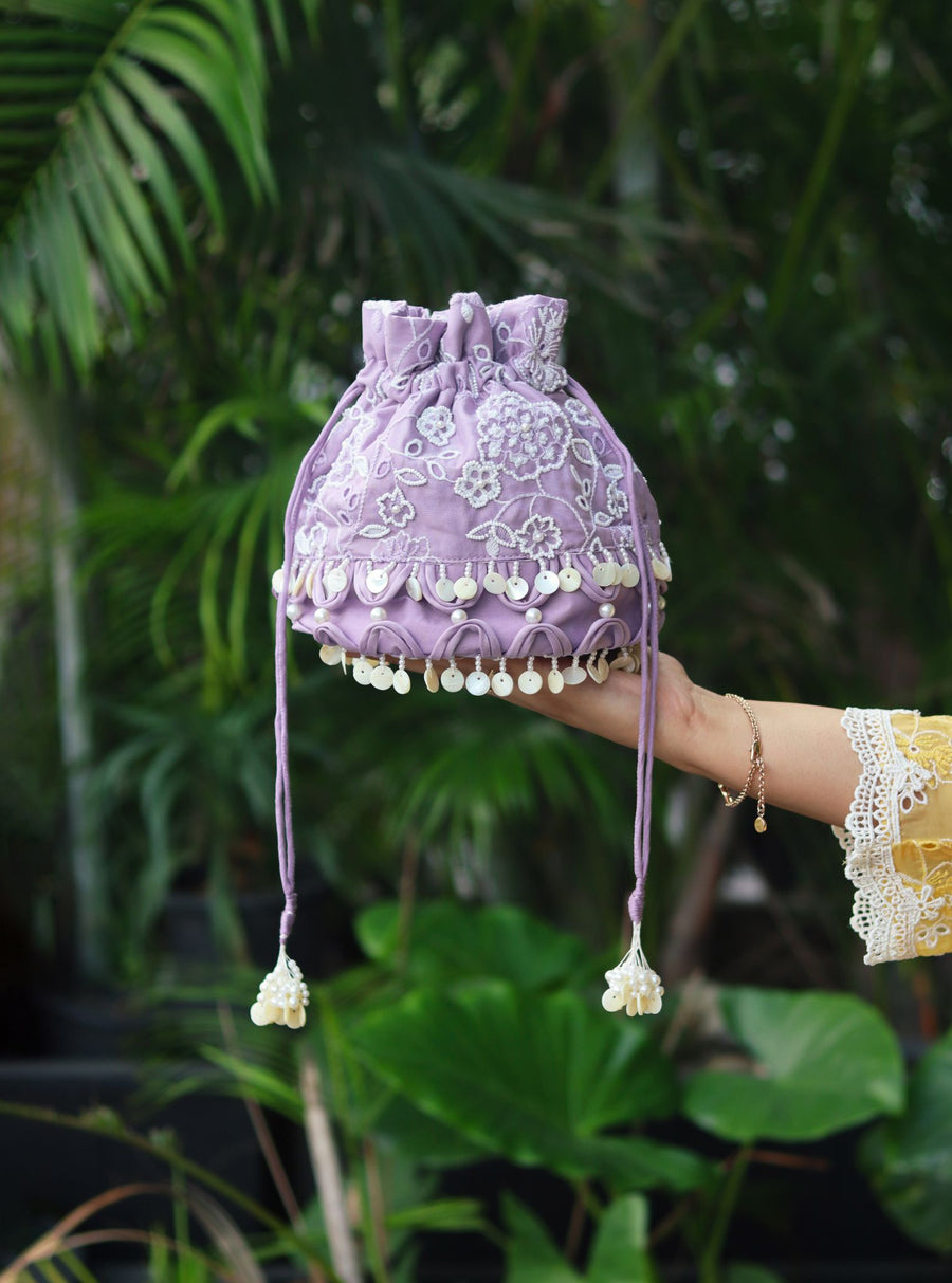 Mulmul Riddhi Purple Potli Bag main image 1
