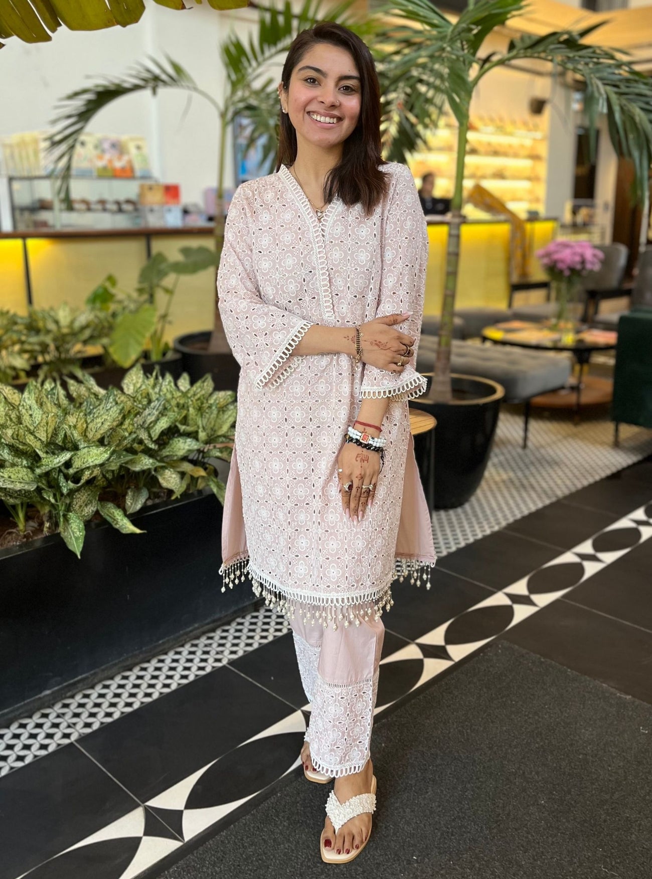 Chelsea Supima Cotton Pink Kurta with Garara Set