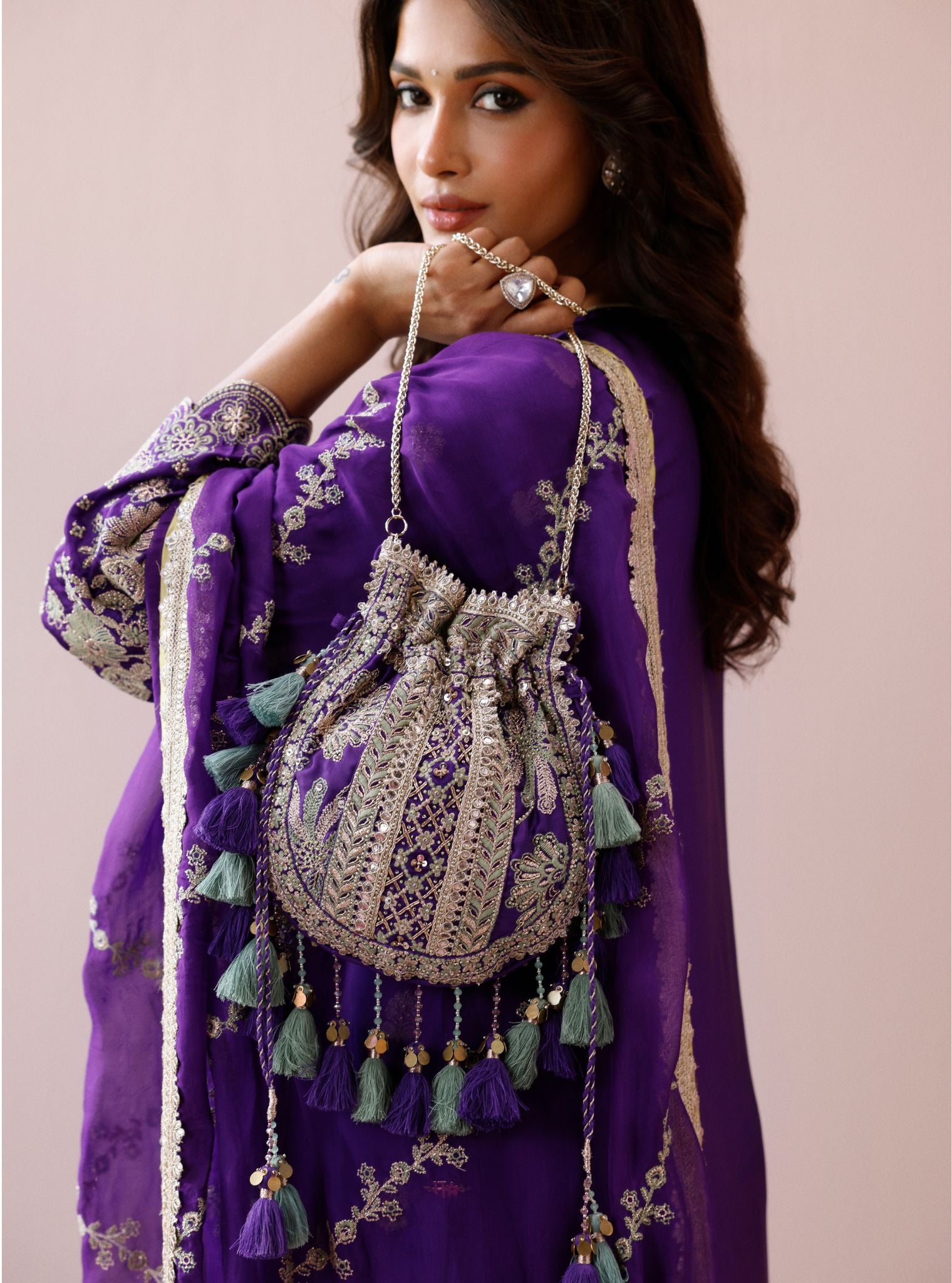 Mulmul Bellflower Purple Bag