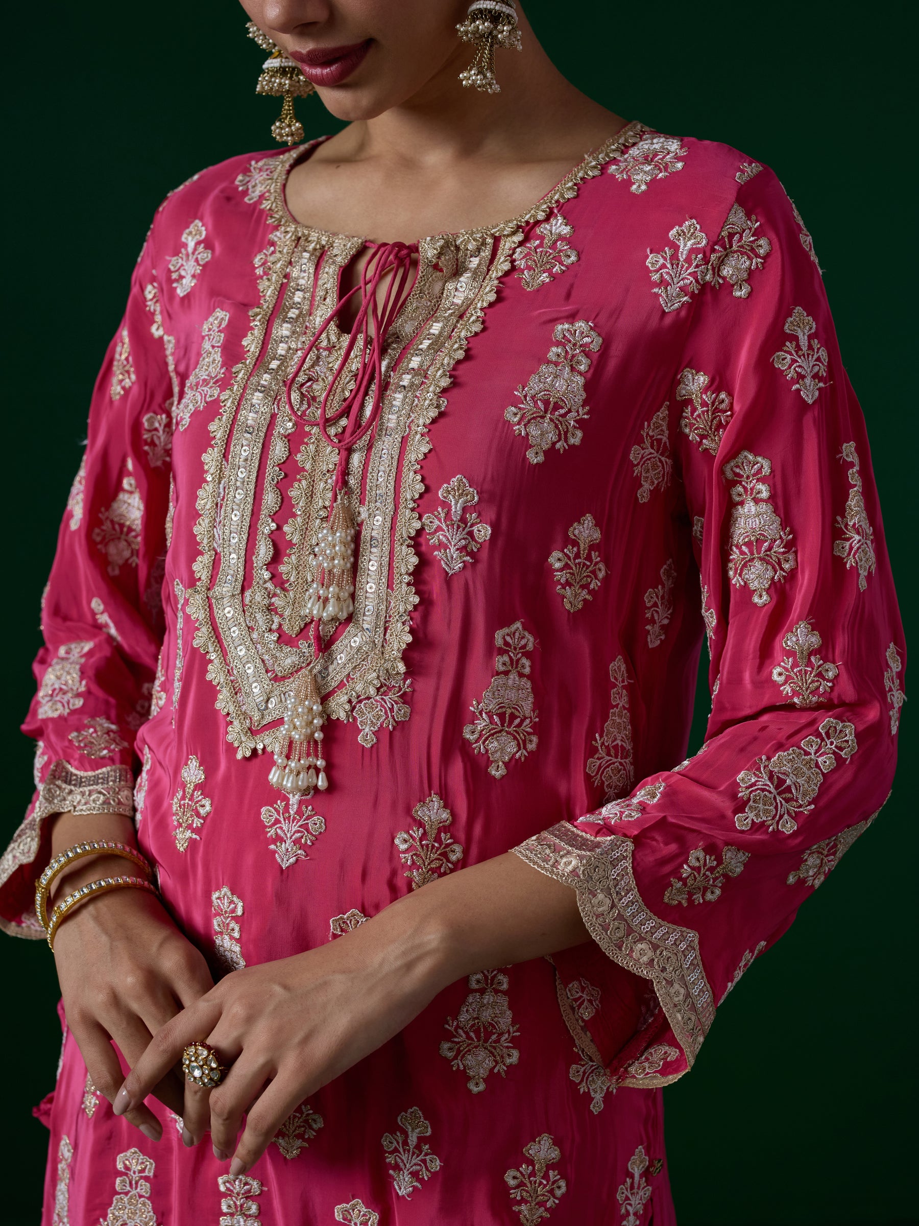 Intira Crepe Fuchsia Kurta Set
