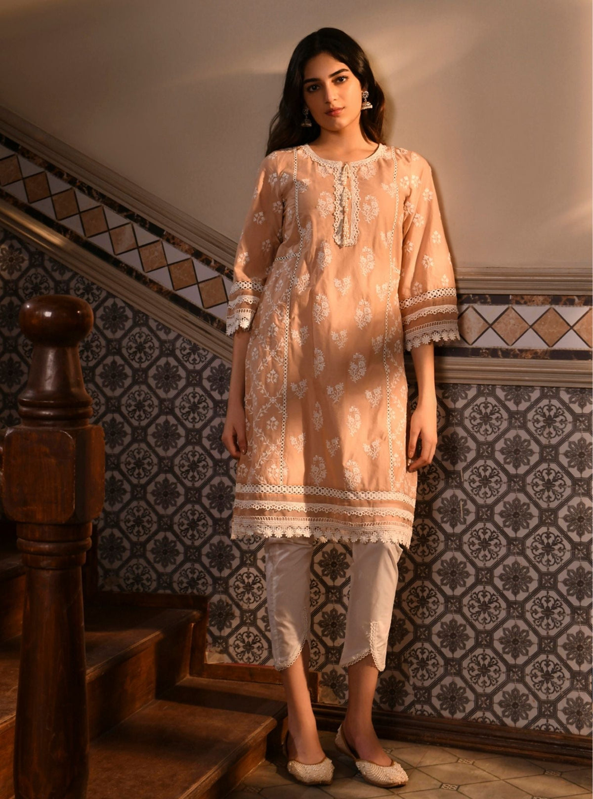Darya Supima Cotton Denim Kurta Set