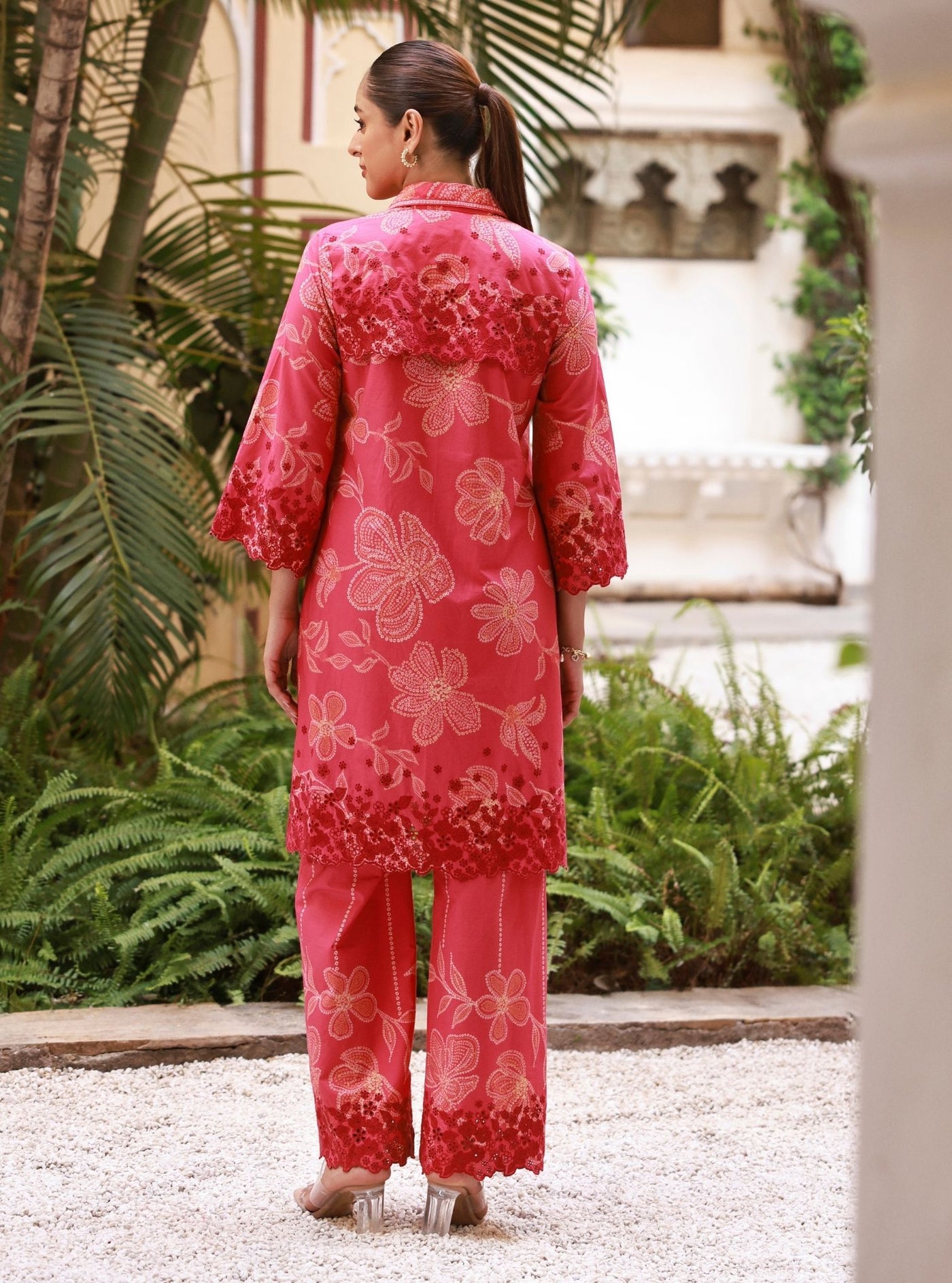 Eirene Lawn Printed Fuschia Co-ord Set