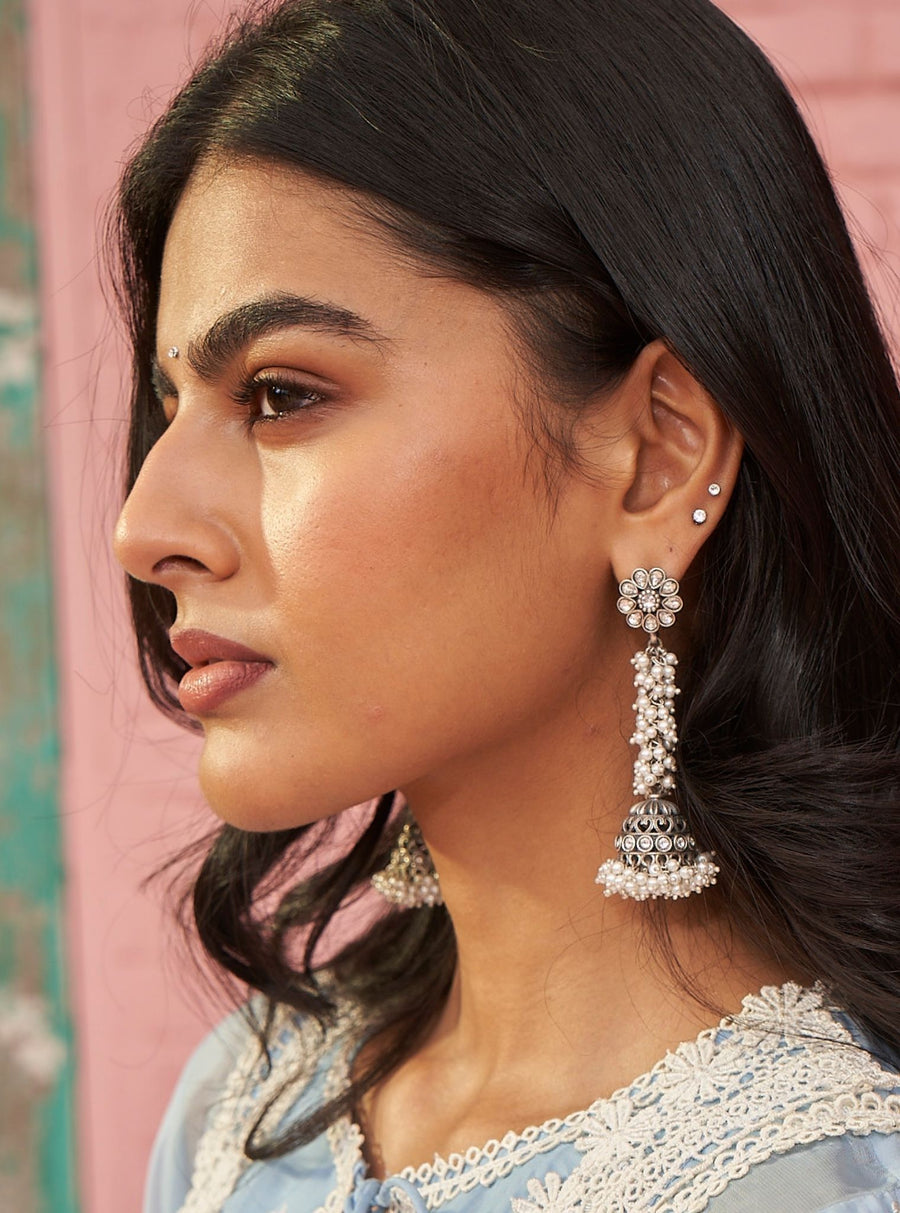 Pure Silver Tiraya Jhumki