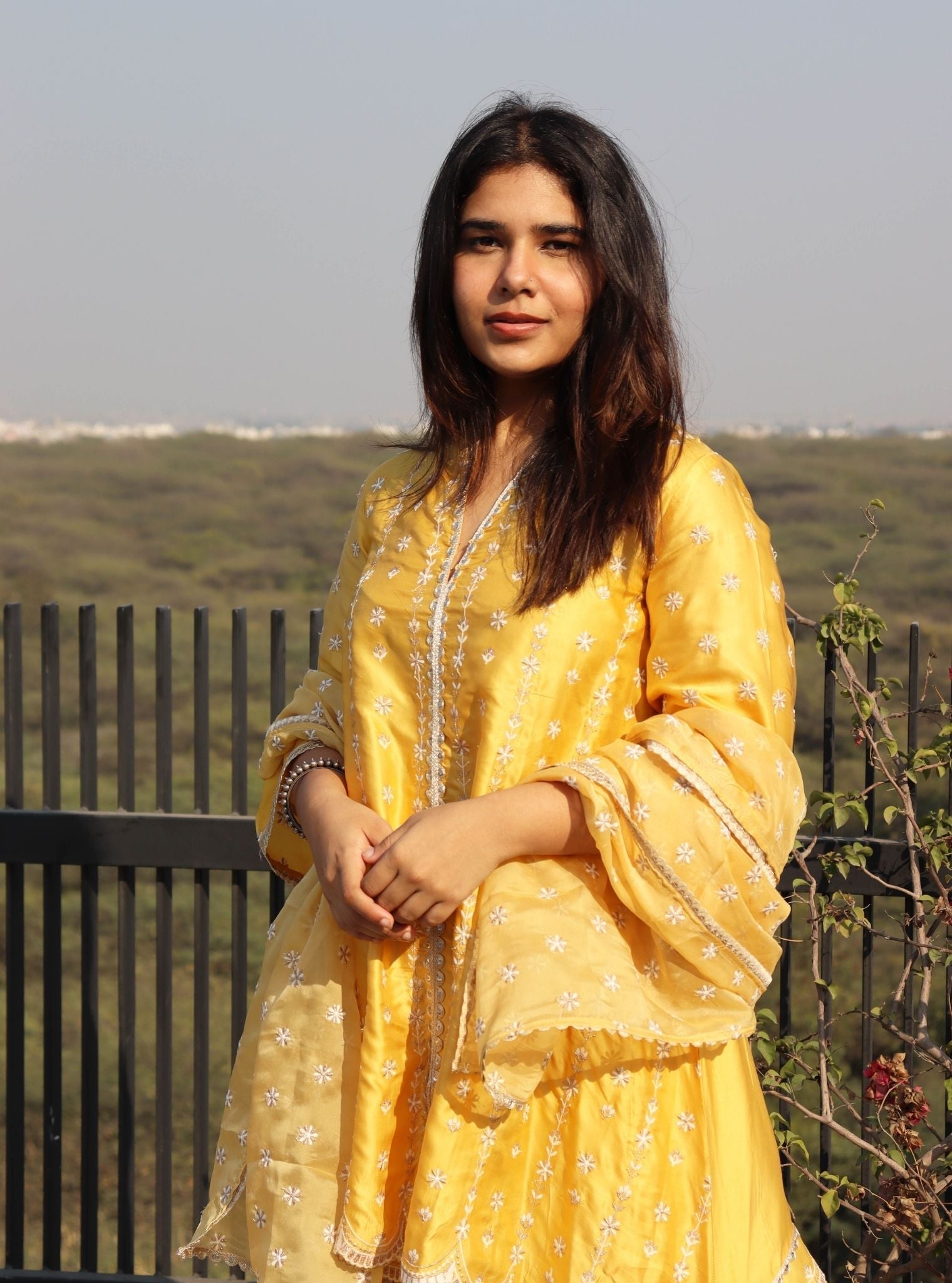 Amara Cupro Yellow Kurta Set