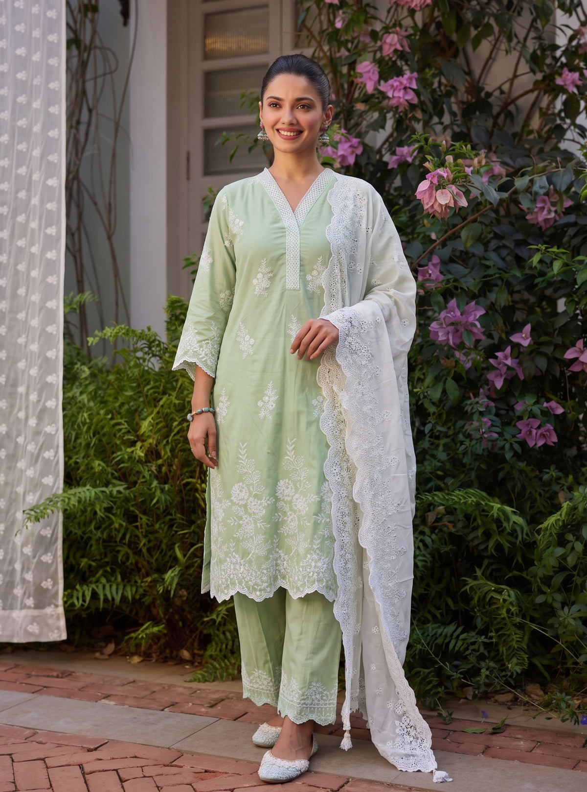 Moon light Supima Cotton Green Kurta Set