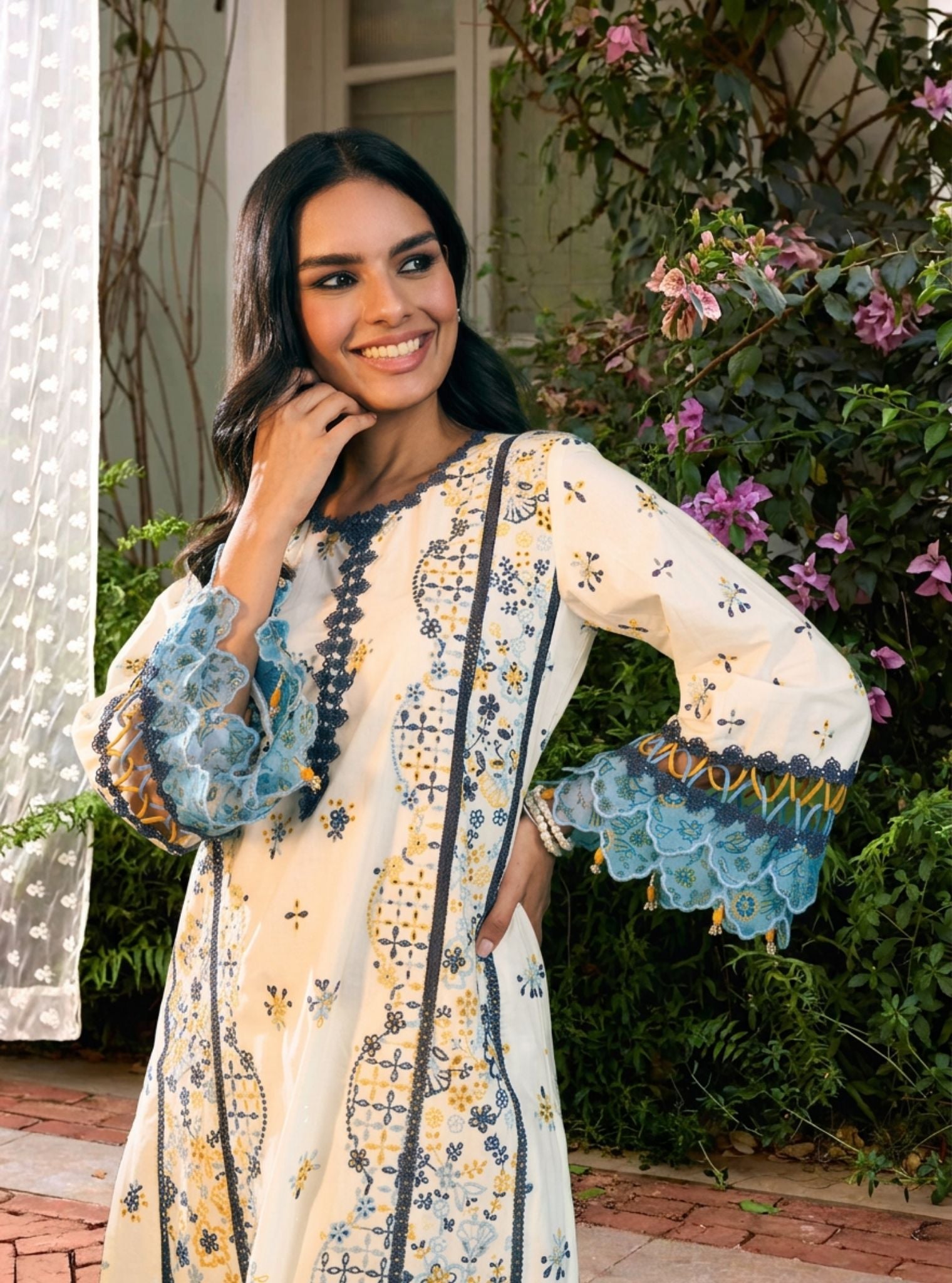 Risa Supima Cotton Off White Kurta Set
