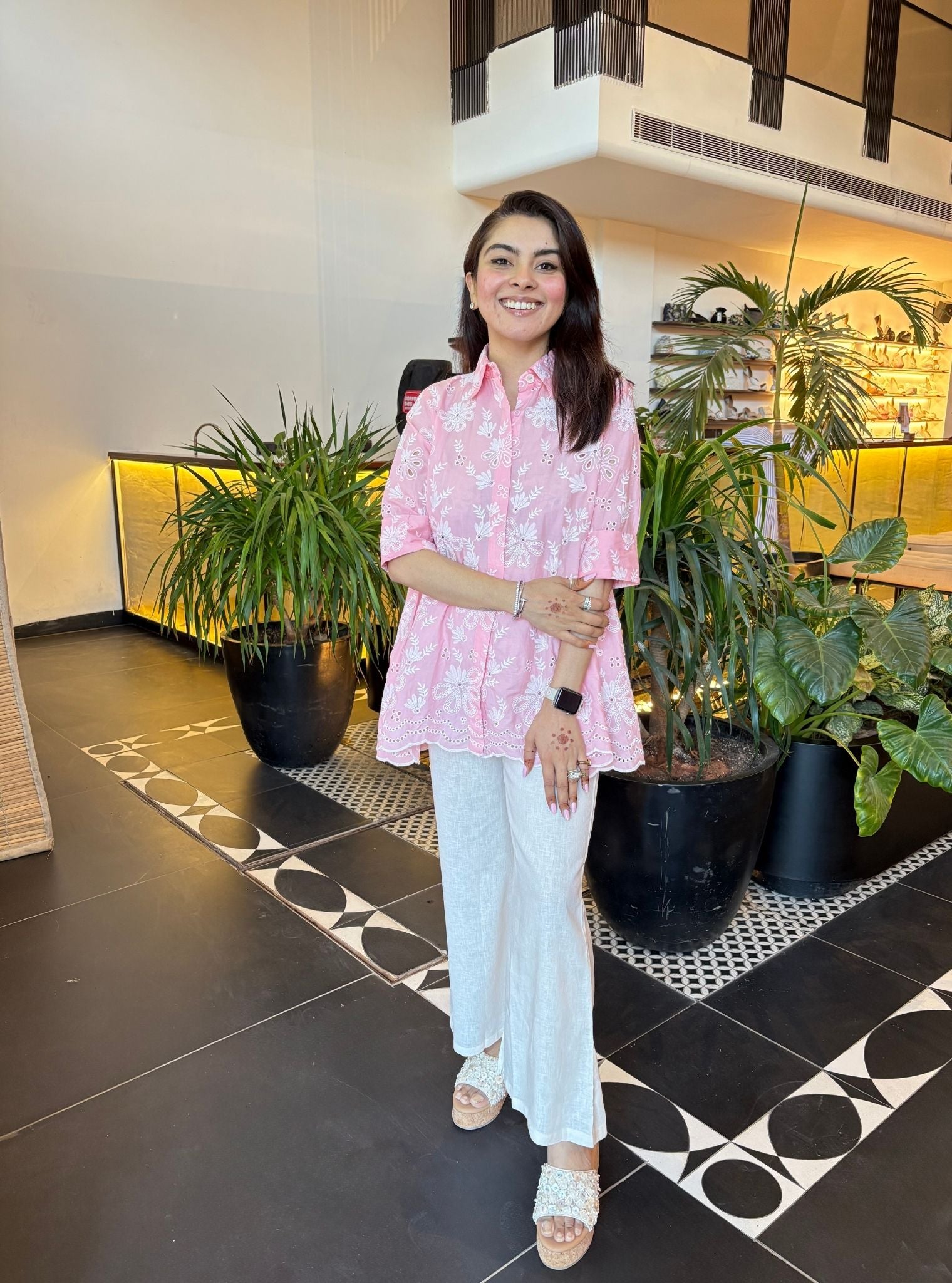 Chiara Iconic Cotton Pink Shirt