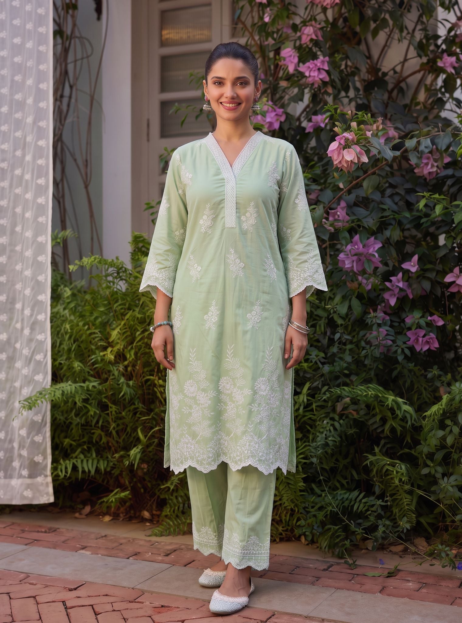 Moon light Supima Cotton Green Kurta Set