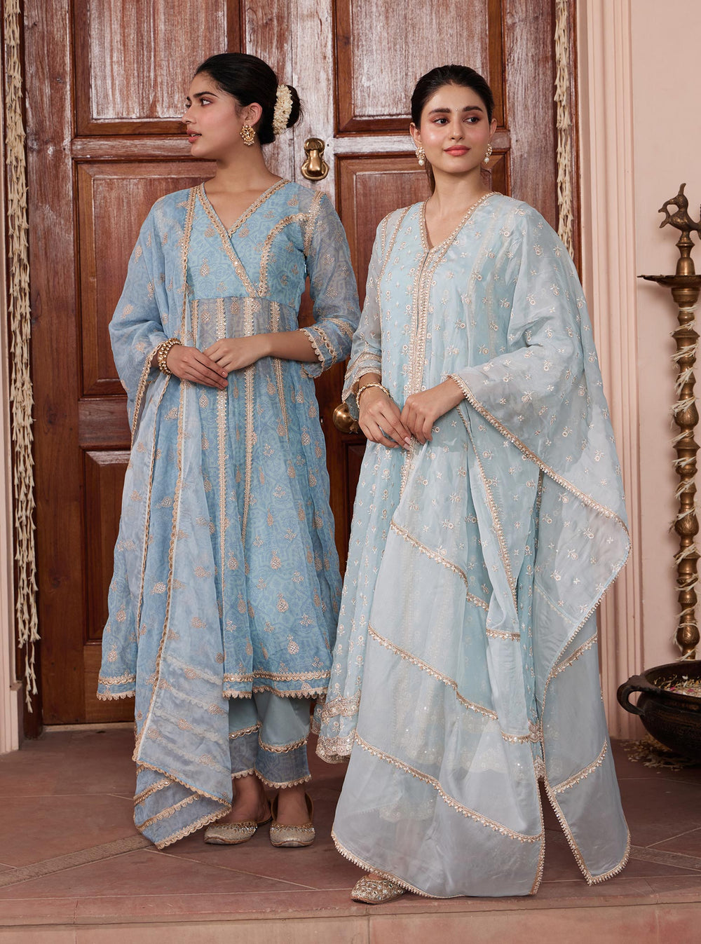 Mulmul Organza Antrim Blue Dupatta main image 1