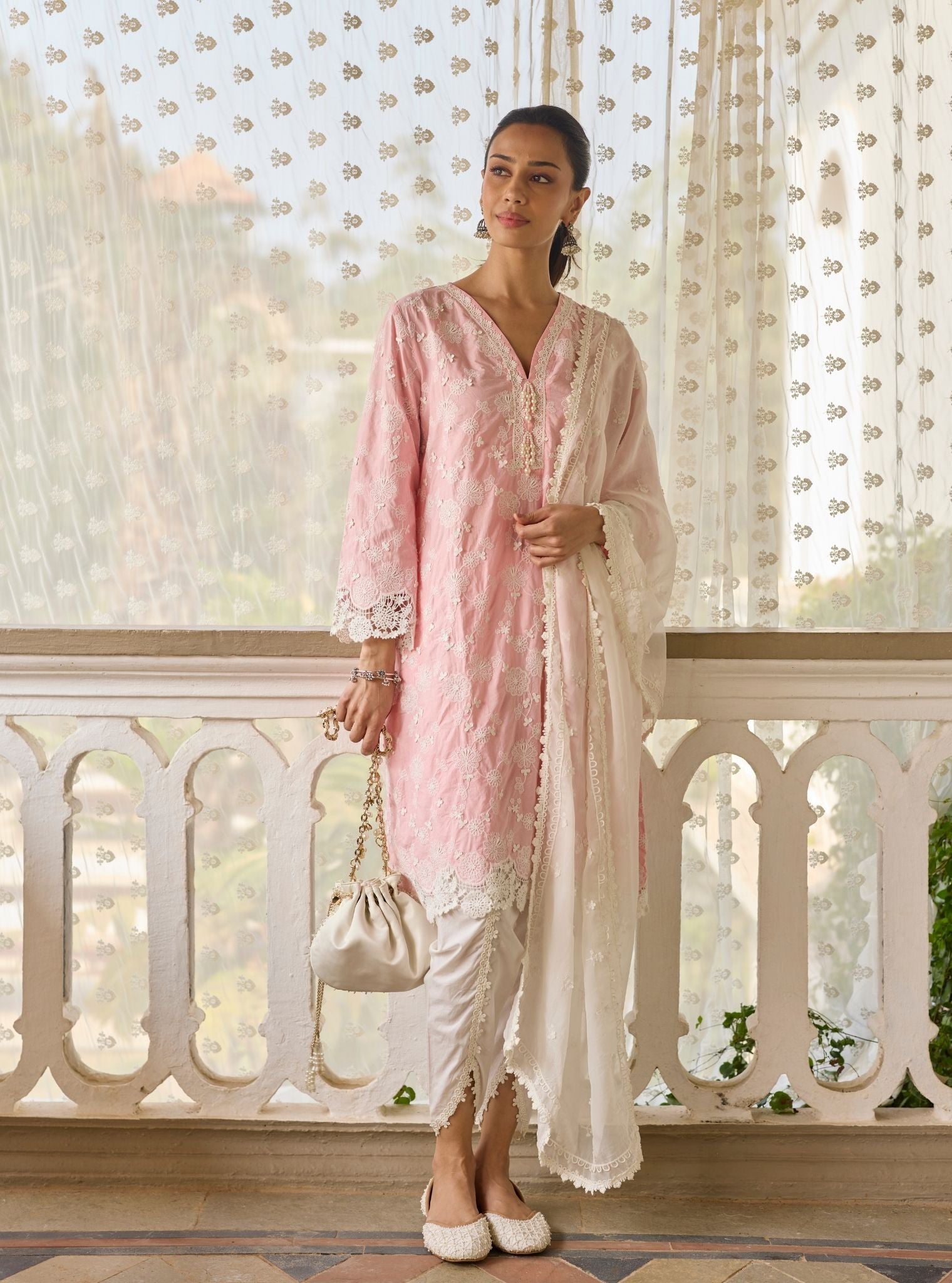 Aaranya Supima Cotton Pink Kurta Set