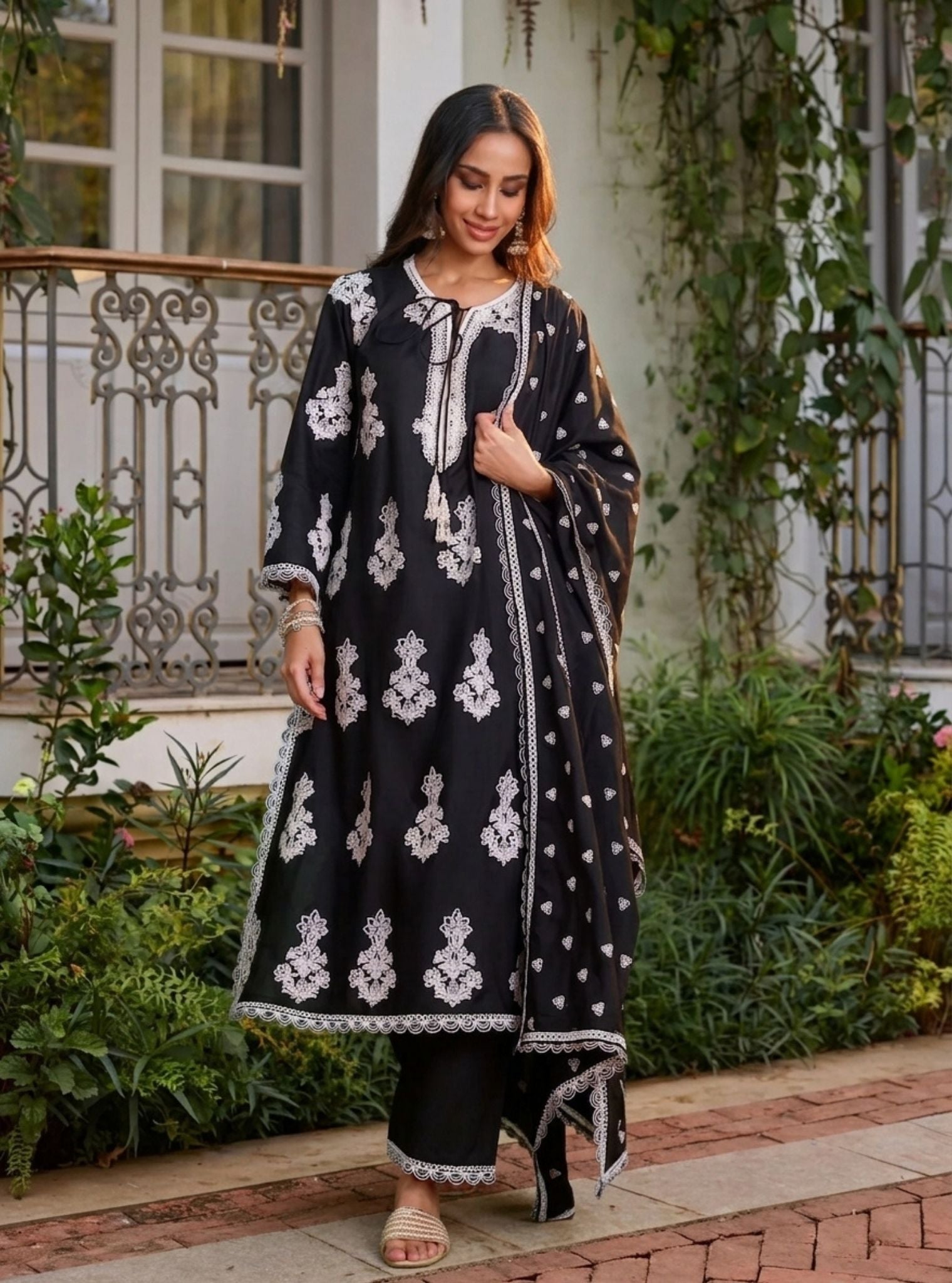 Rimi Supima Cotton Black Kurta Set