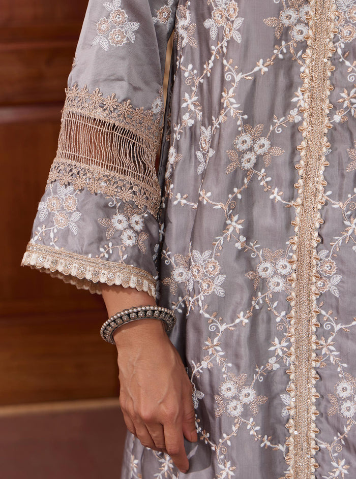 Dvija Cupro Grey Kurta Set main image 0