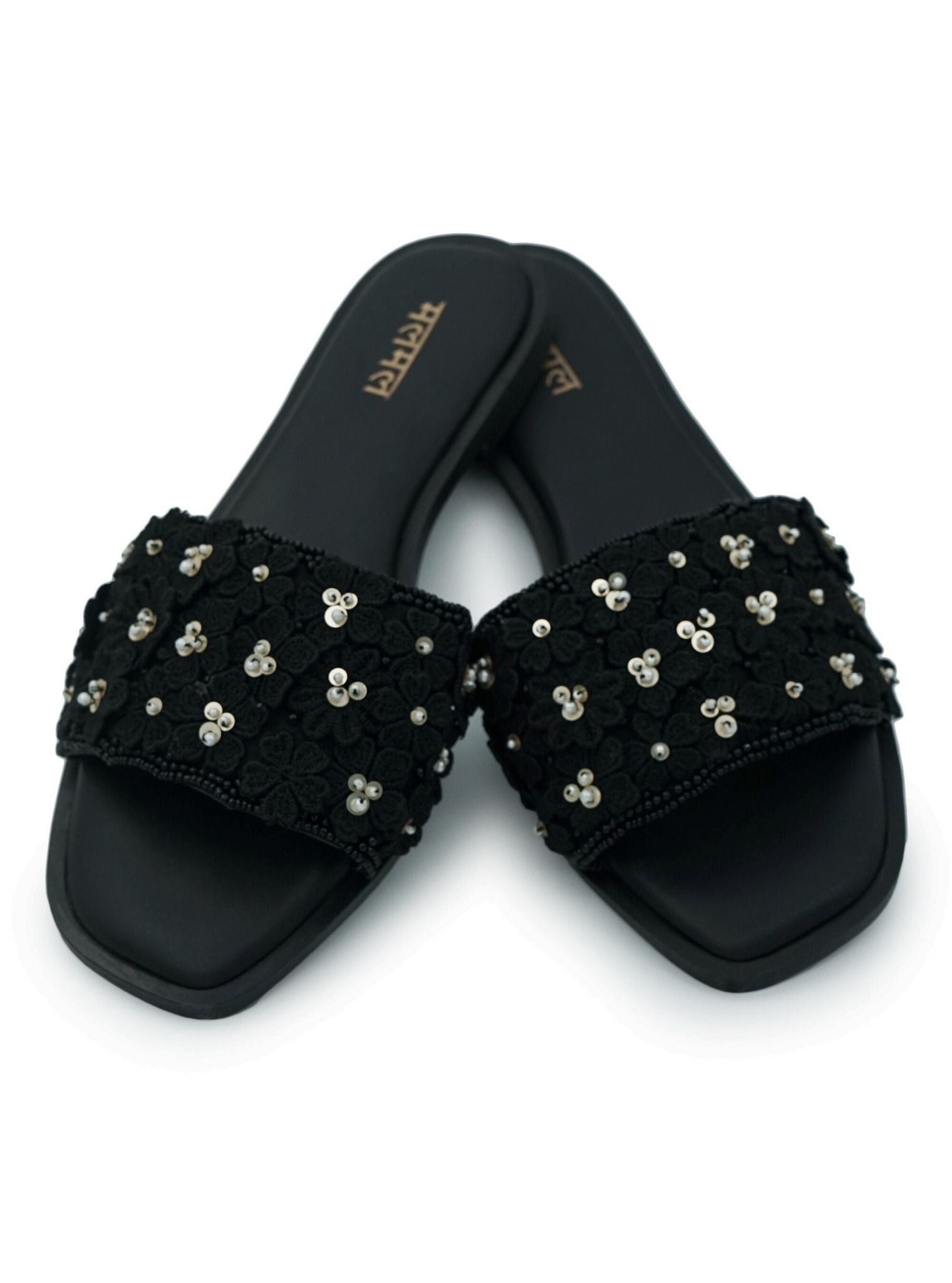 Mulmul Mrunal Black Flat Sandal