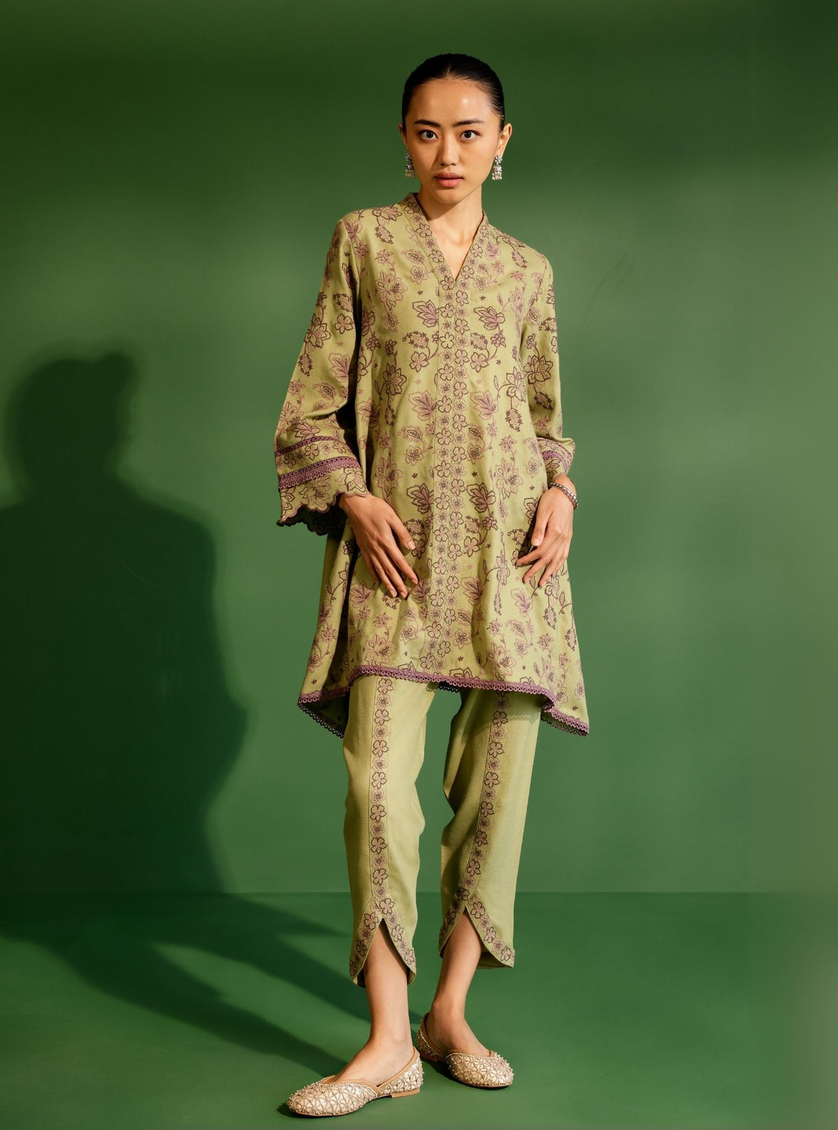 Ellis Wool Pink Kurta Set