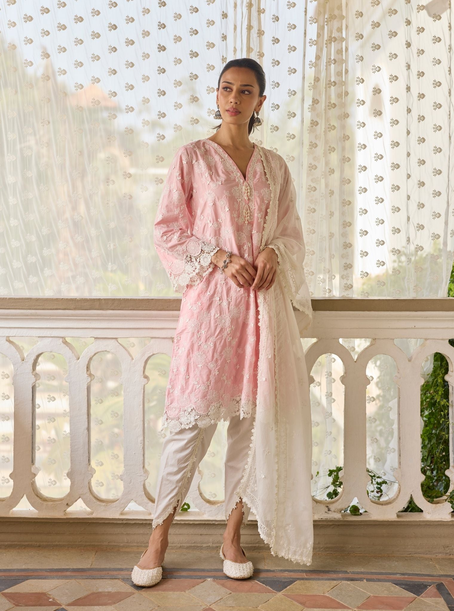 Aaranya Supima Cotton Pink Kurta Set