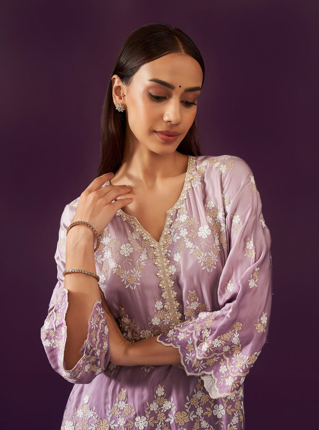 Mulmul Cupro Amara Black Kurta main image 1