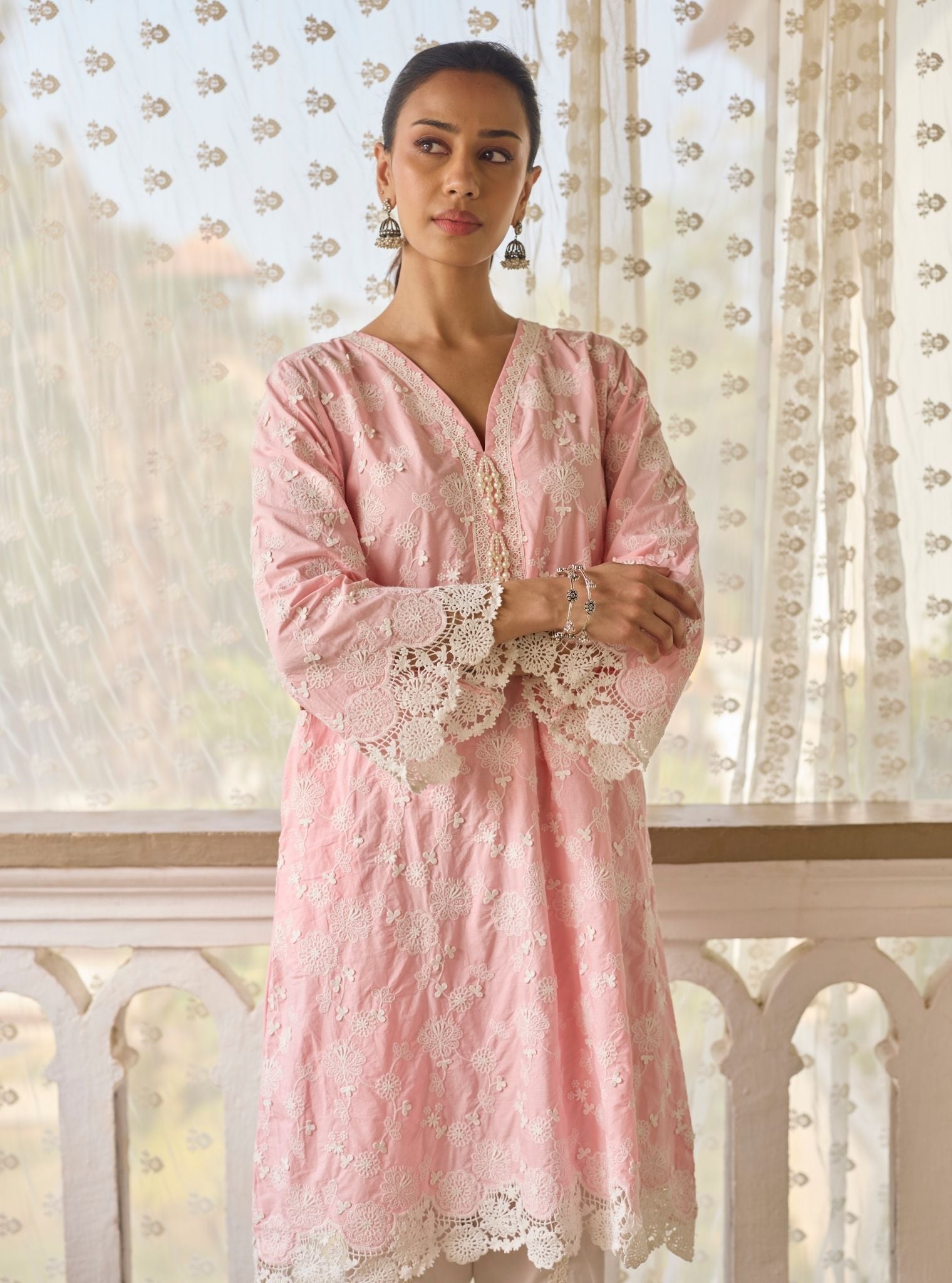 Aaranya Supima Cotton Pink Kurta Set