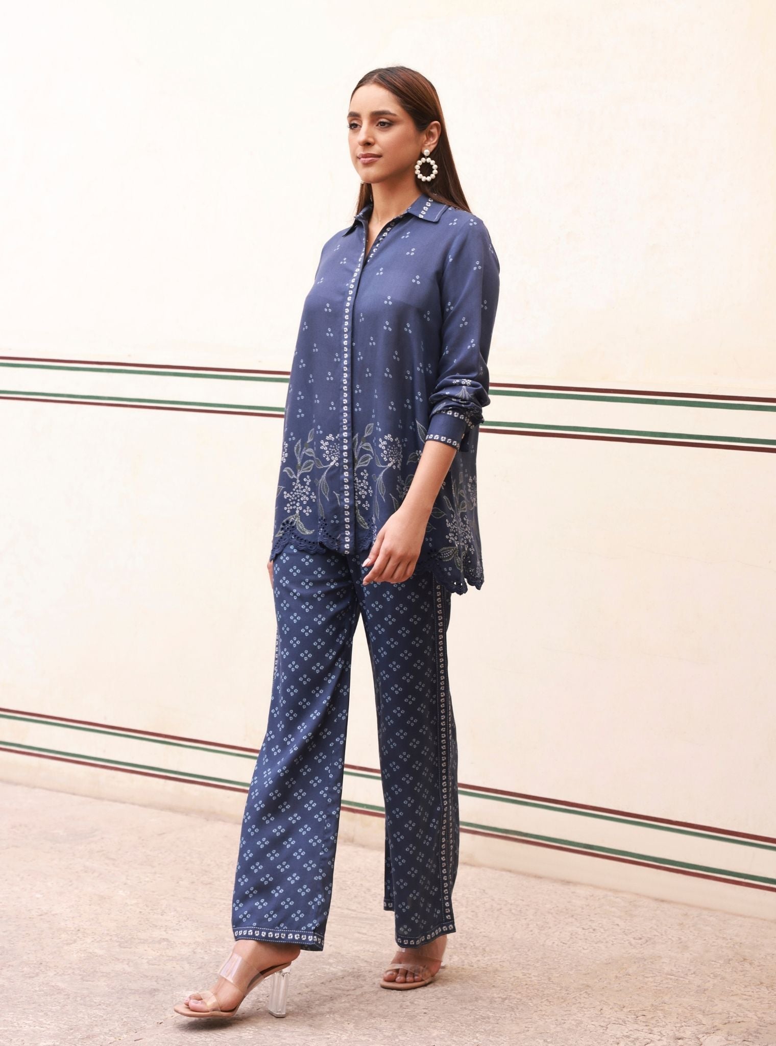 Eirene Lawn Printed Navy Co-ord Set