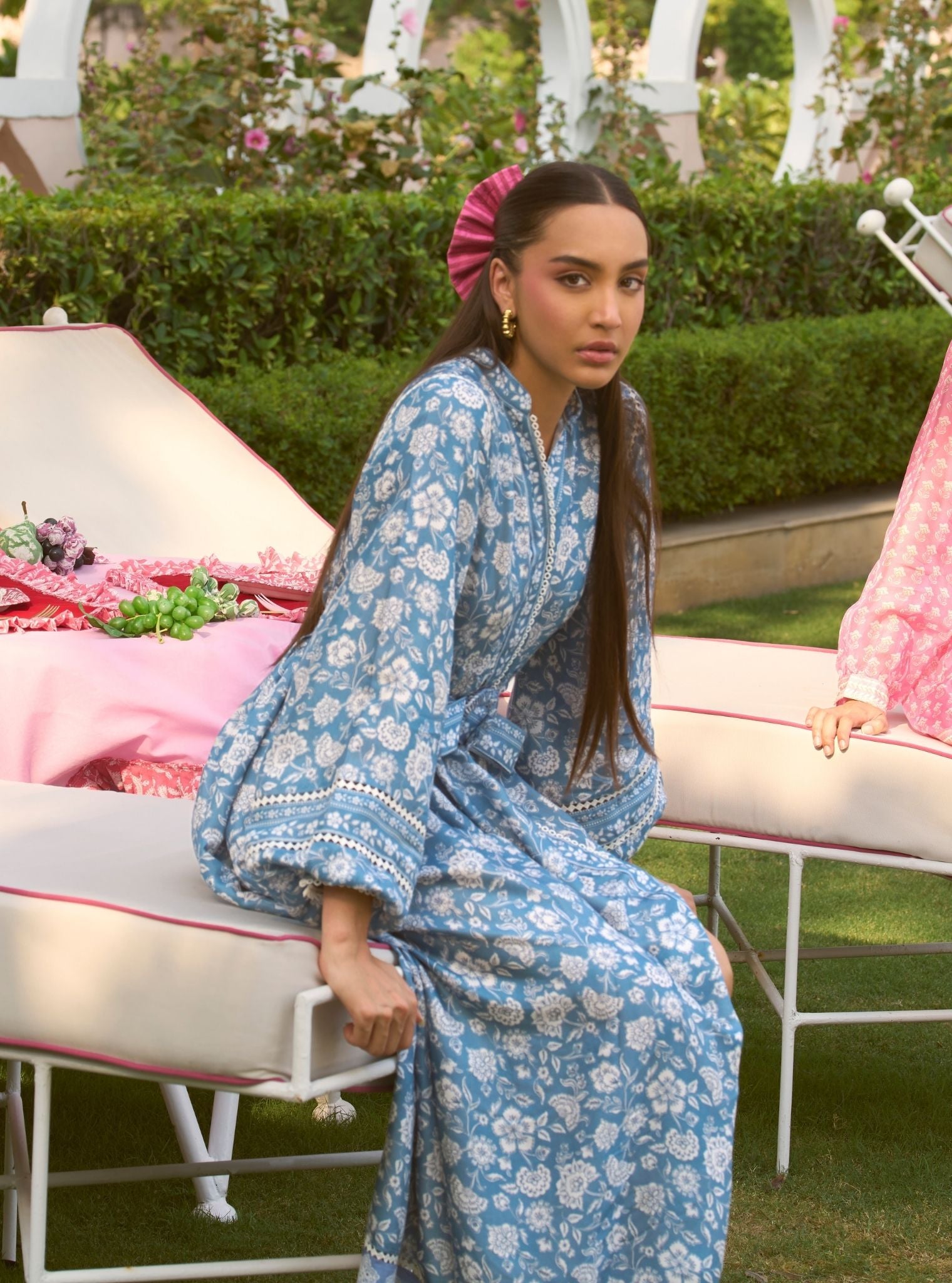 blue lawn dress Sky Blue Lawn Dress - Bahaar Luxury Lawn '23 by Mariyam's