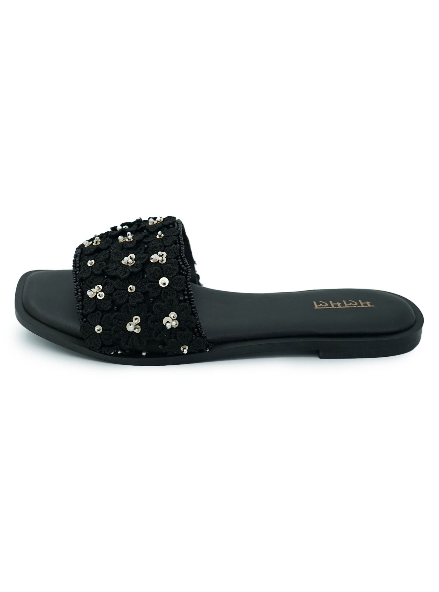 Mulmul Mrunal Black Flat Sandal