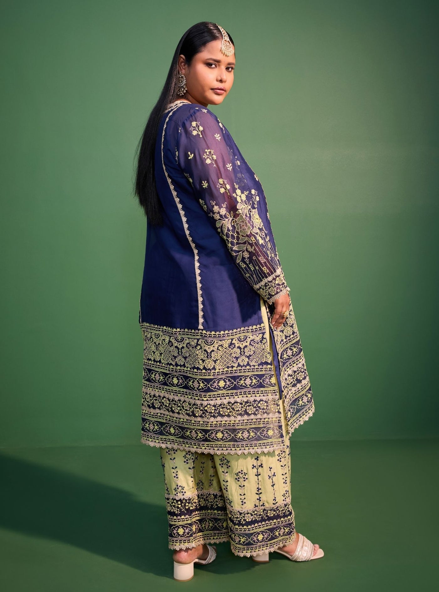 Raag Organza Navy Kurta Set main image 0