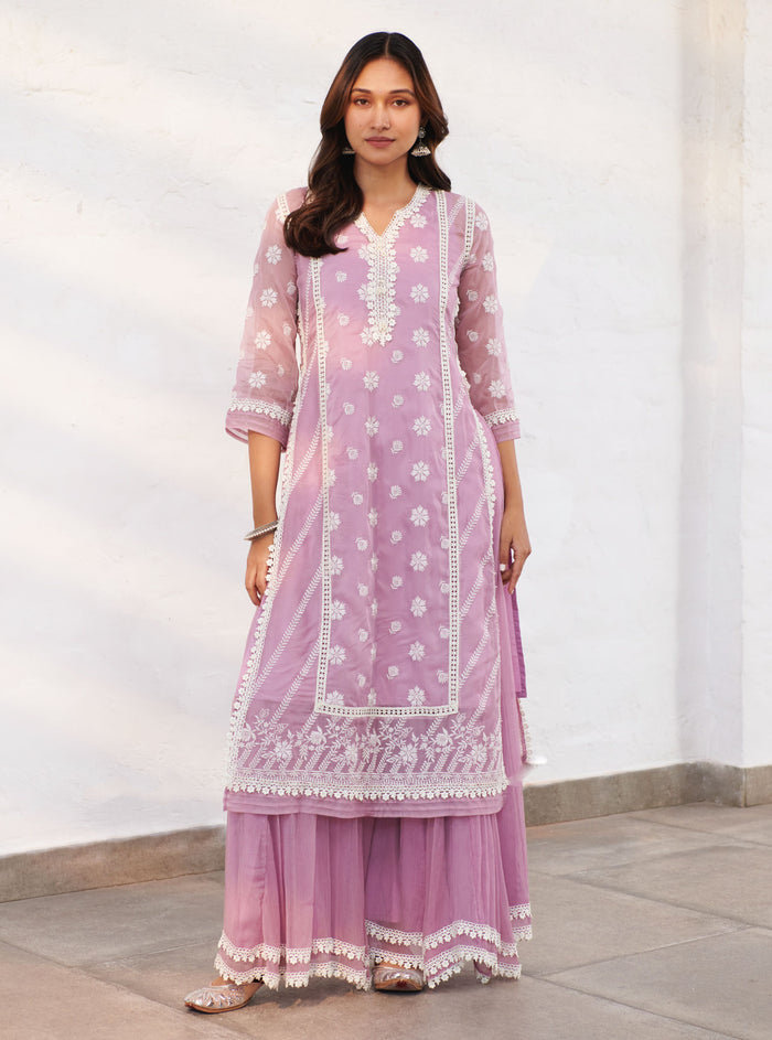 Mulmul Organza  Glamorgan Lilac Dupatta
