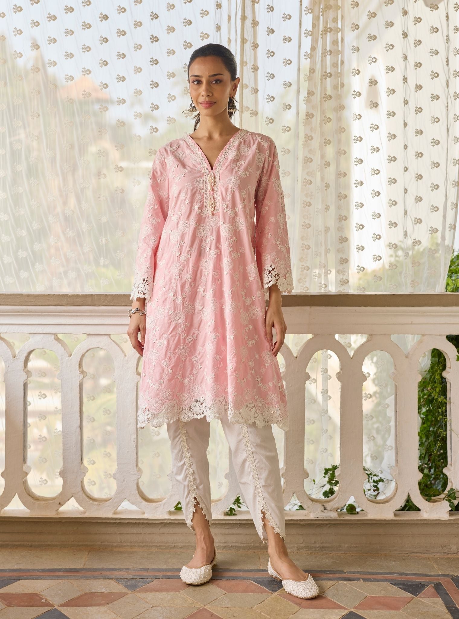 Aaranya Supima Cotton Pink Kurta Set