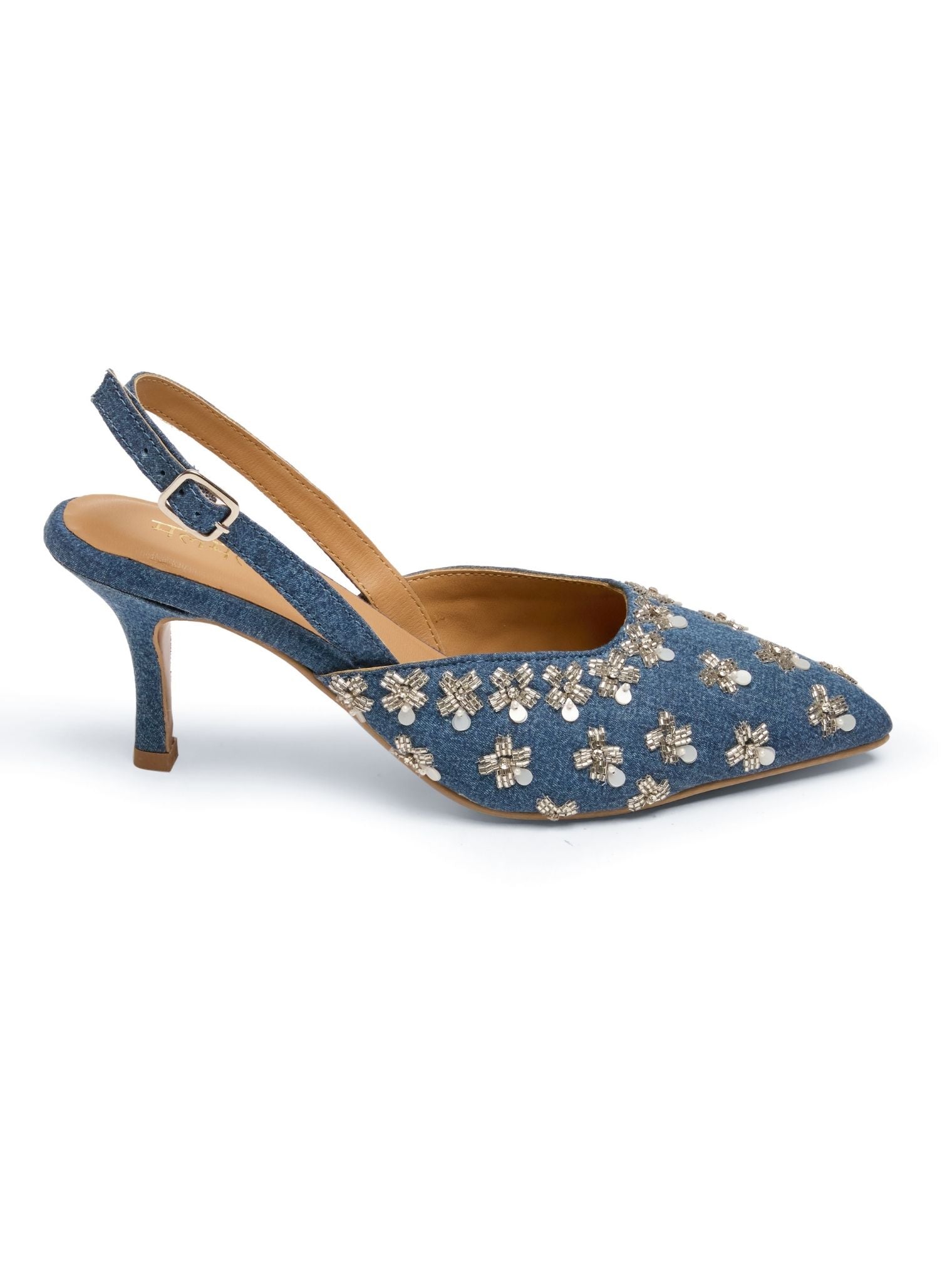 Iris Denim Vegan Pointy Heel