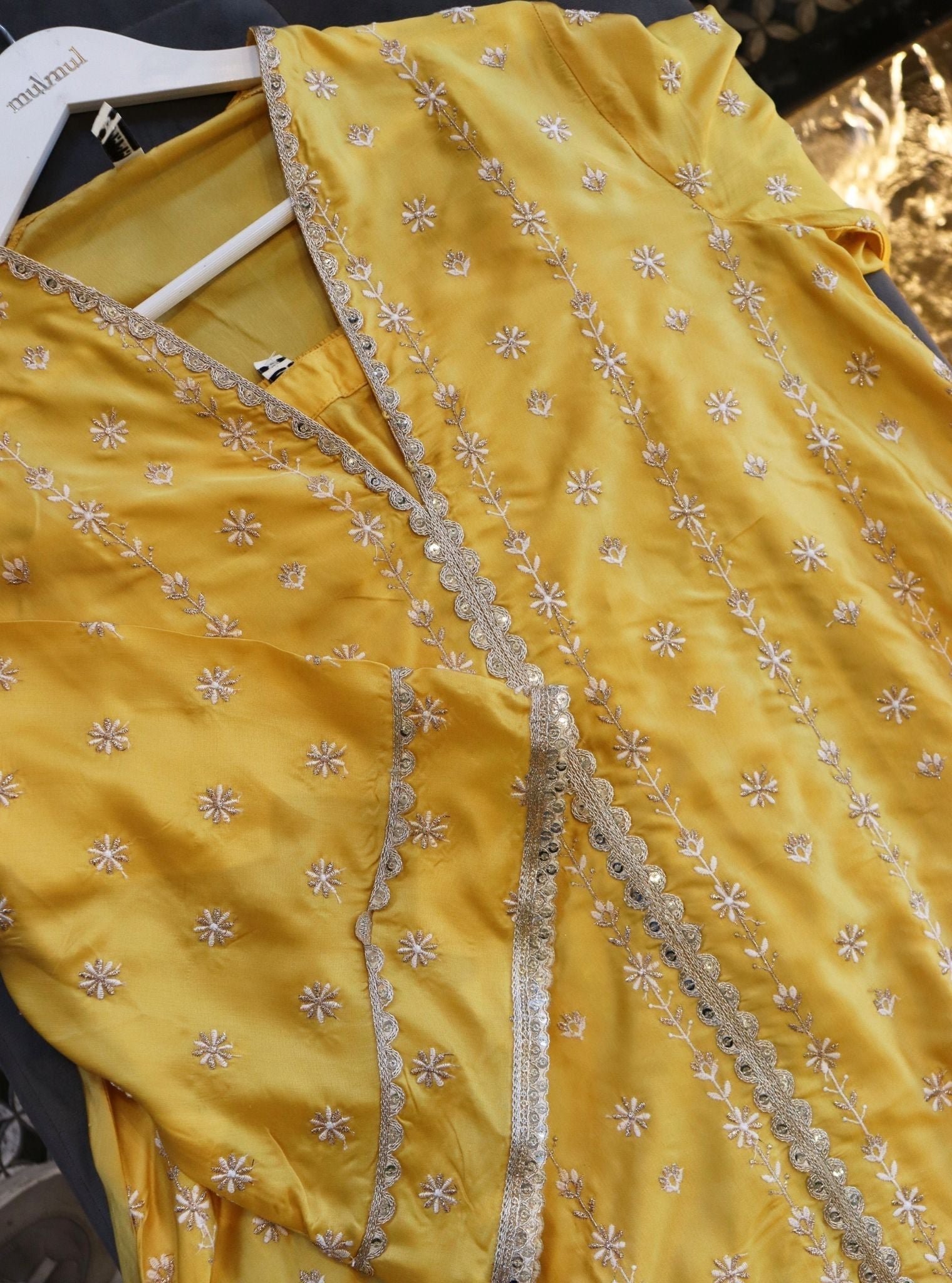 Amara Cupro Yellow Kurta Set
