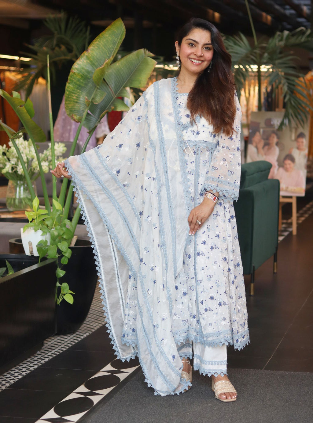 Mulmul Supima Cotton Irena White Pant main image 1
