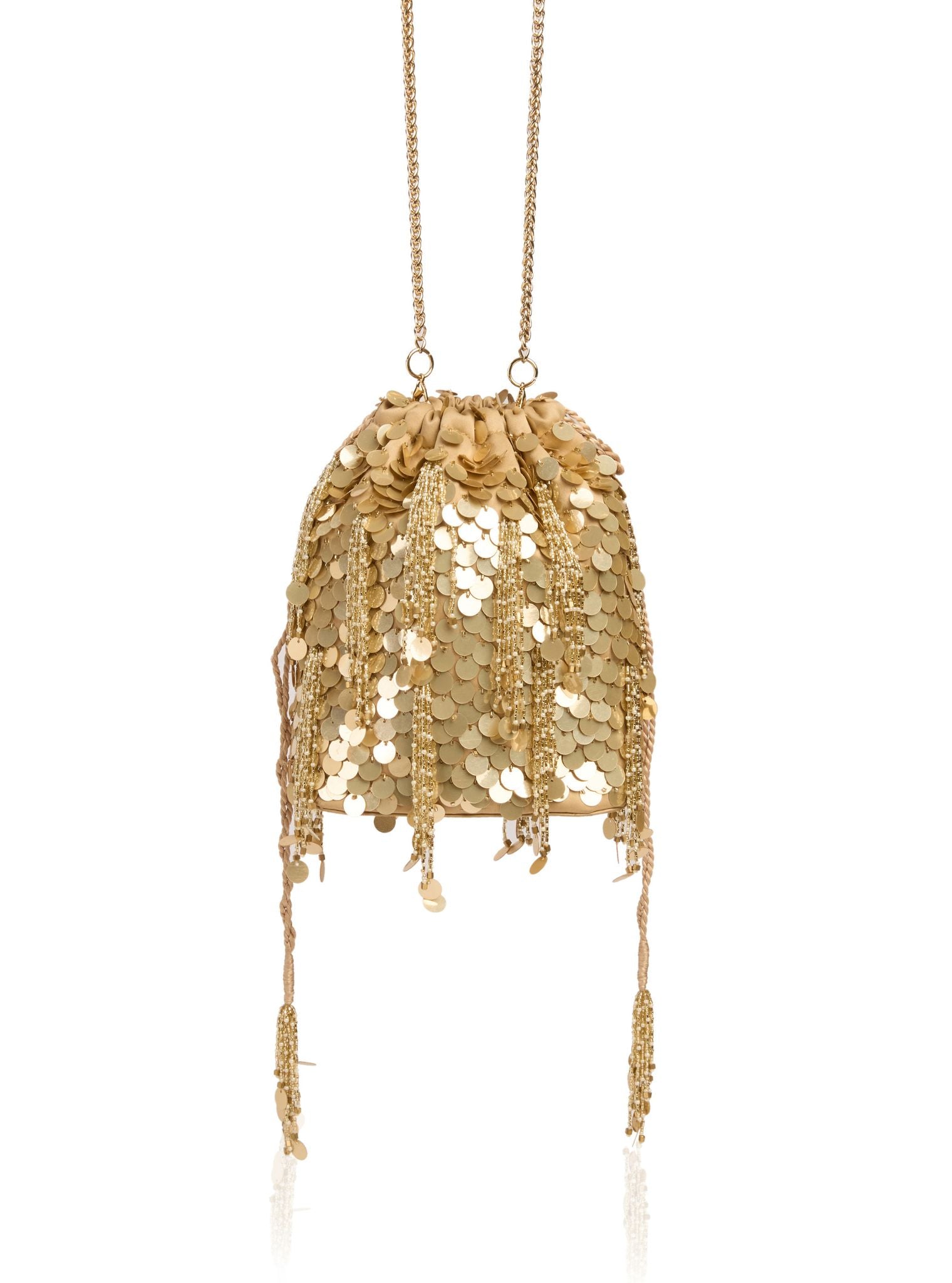 Oran Gold Tassels Potli Bag