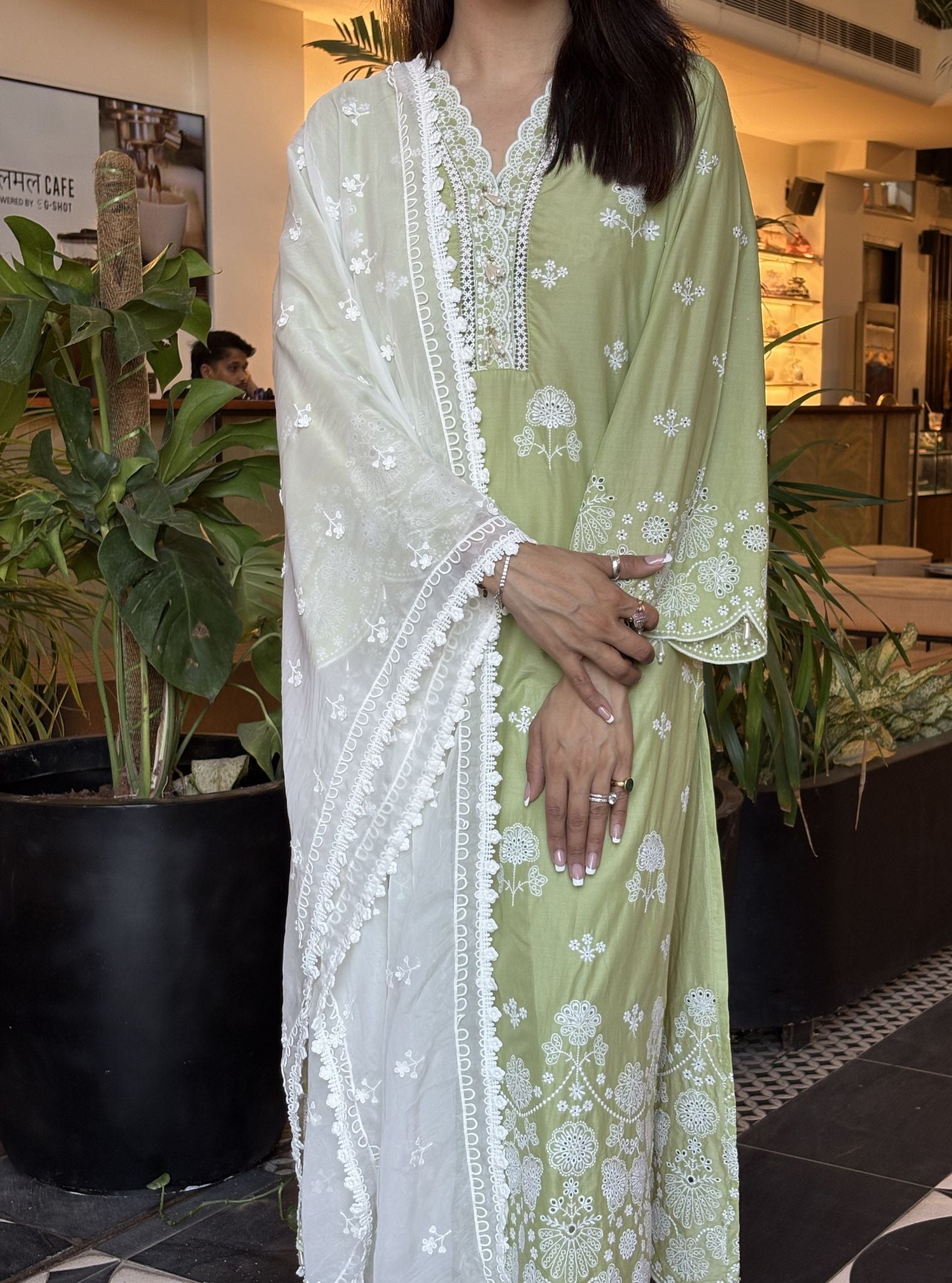 Bageecha Supima Cotton Green Kurta Set