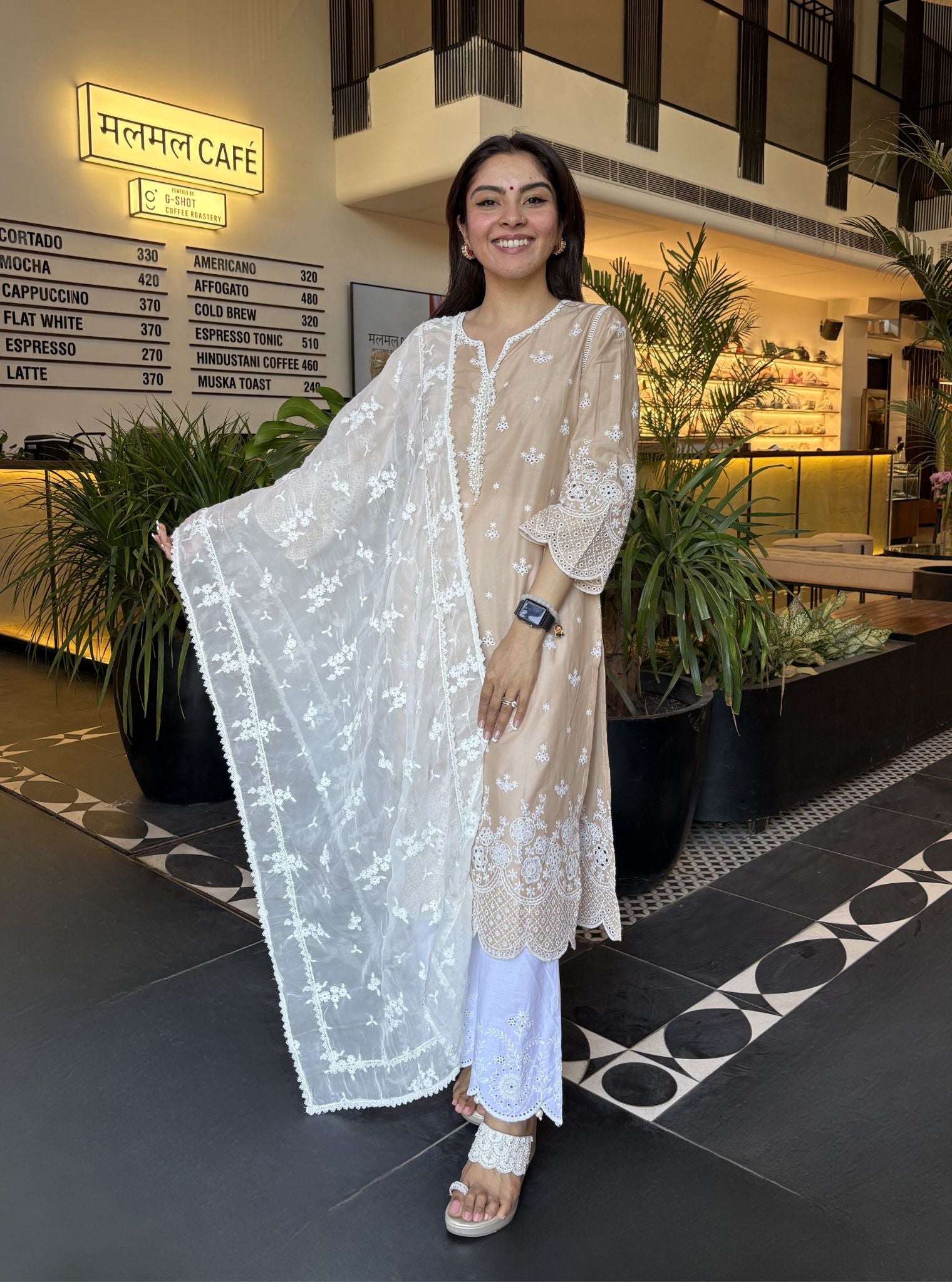 Dhaagey Supima Cotton Beige Kurta Set