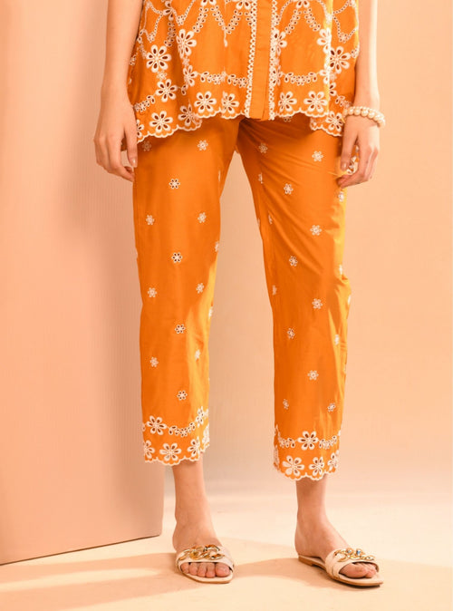 Orange Organic Mulmul Dupatta main image 1