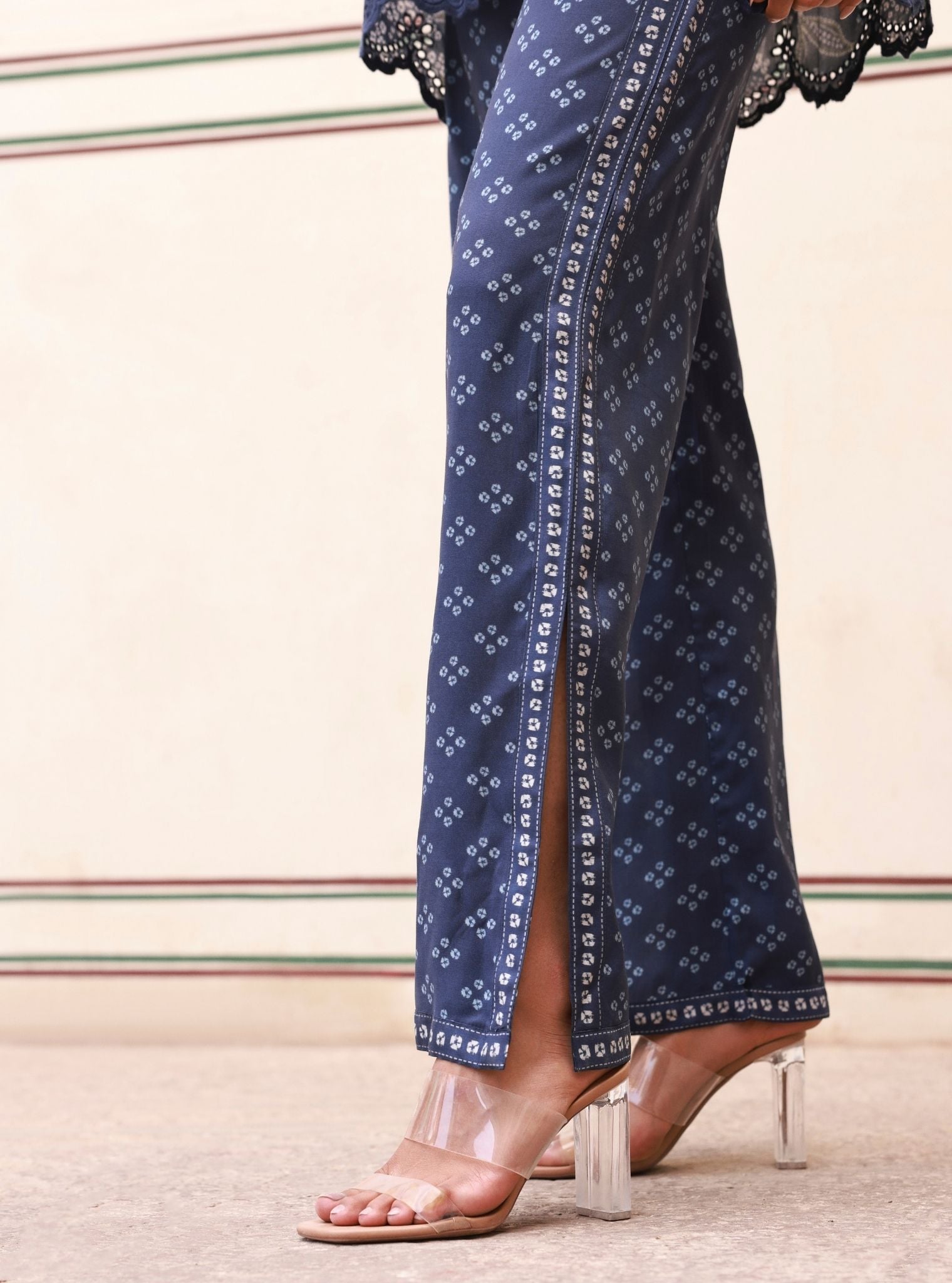 Eirene Lawn Printed Navy Co-ord Set