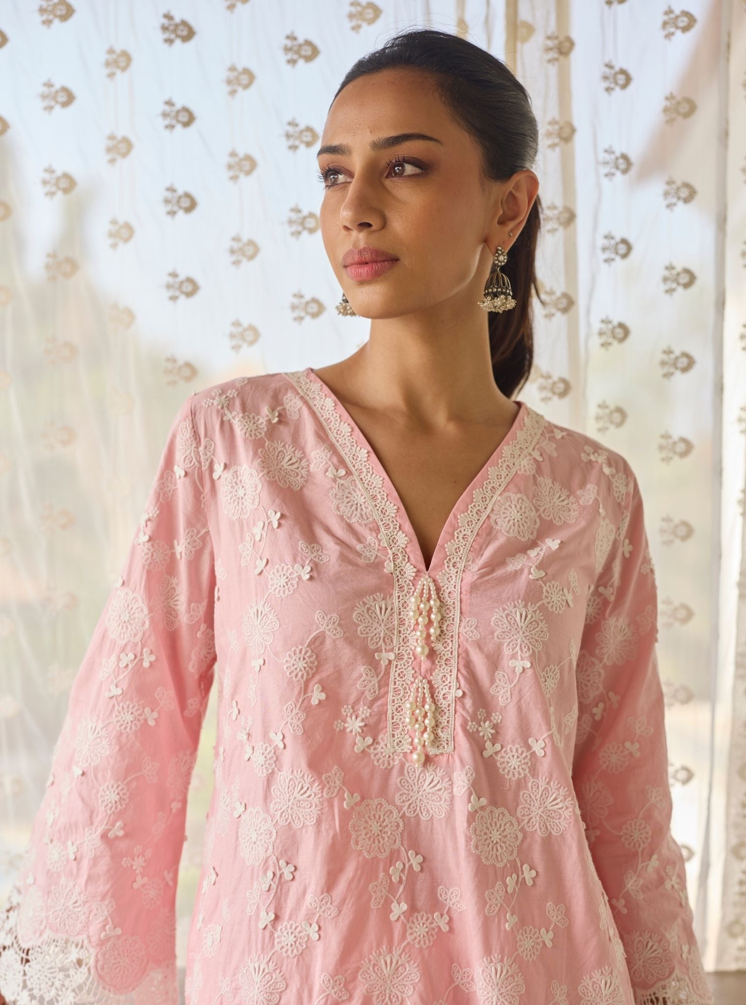 Aaranya Supima Cotton Pink Kurta Set